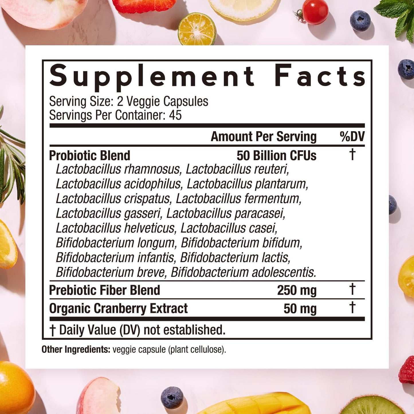 Doctor's Recipes Women's Probiotic Capsule, 90 Count, 50 Billion CFU, 16 Strains, with Organic Cranberry