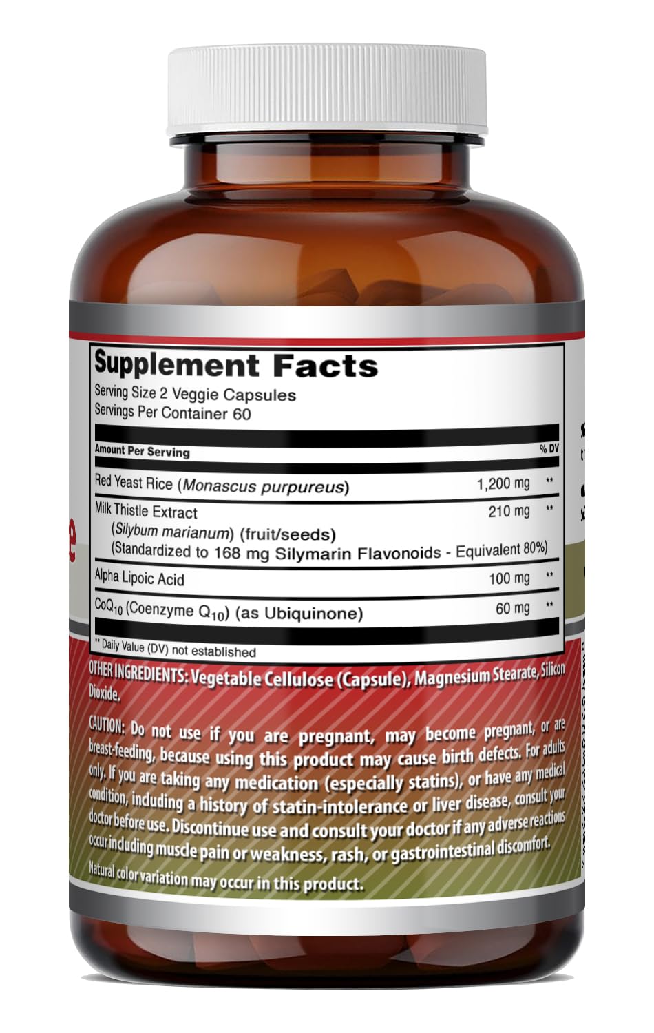 Amazing Nutrition Red Yeast Rice Complex Capsules 120 Count