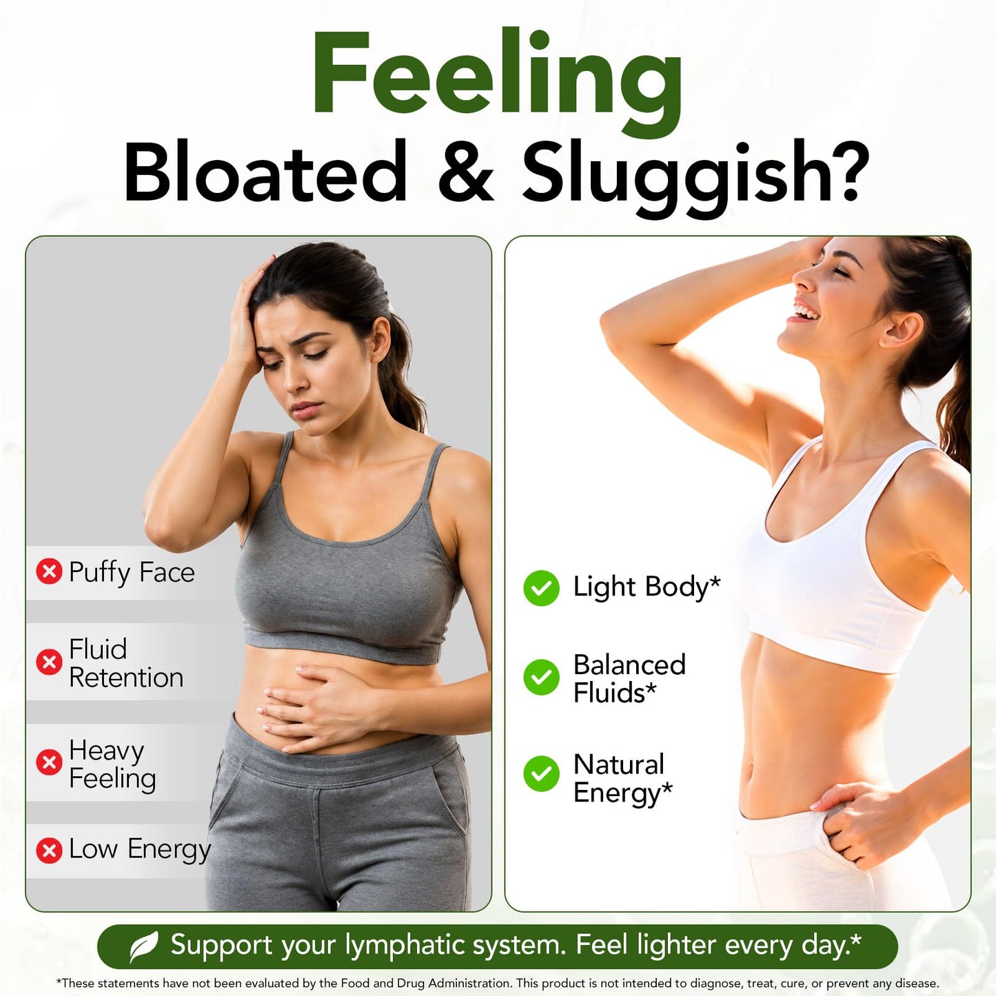 AIQIUSHA Lymphatic Drainage Supplement, 21-in-1 Herbal Complex with Dandelion, Burdock Root & Echinacea, Supports Fluid Balance & Herbal Wellness, 90 Capsules