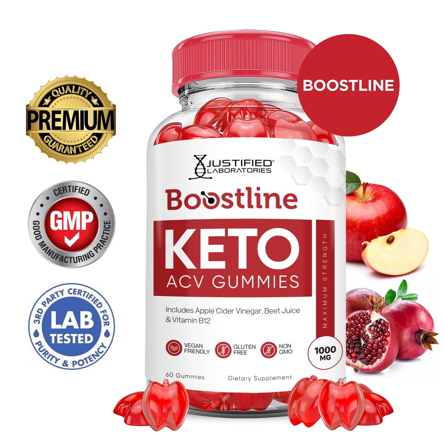 Justified Laboratories Boostline Keto ACV Gummies (1000 mg) 180 Gummies