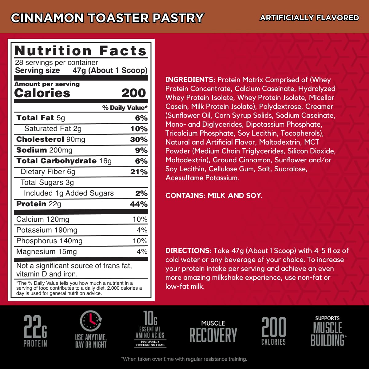 BSN SYNTHA-6 Premium Protein Powder Cinnamon Toaster Pastry, 28 Servings