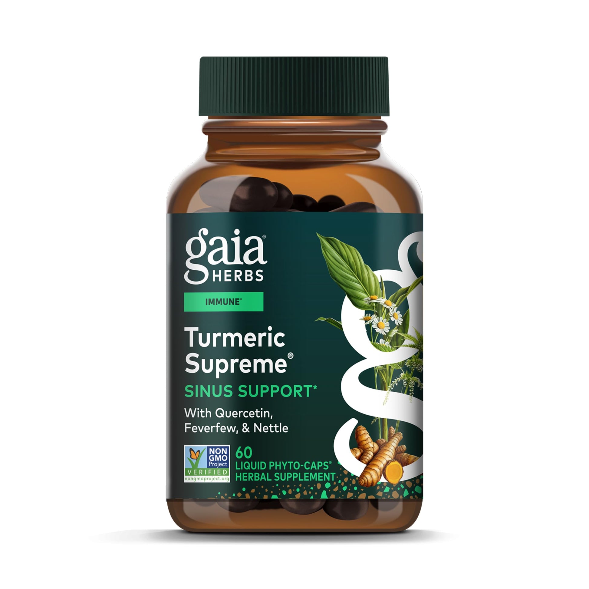 Gaia Herbs Turmeric Supreme Sinus Support Capsules, 60 Count