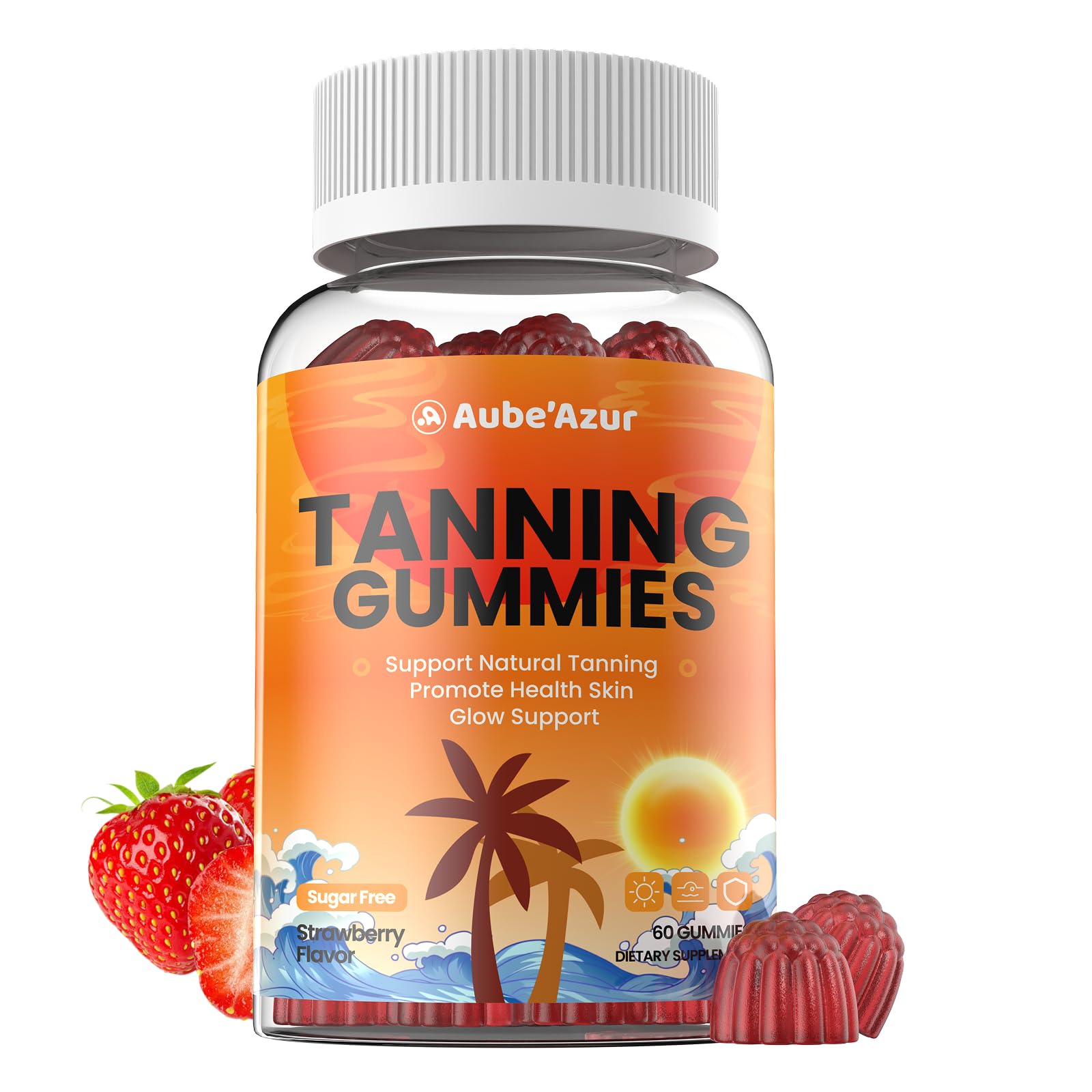 Aube'Azur Tanning Gummies for Women Gummy 60 Count