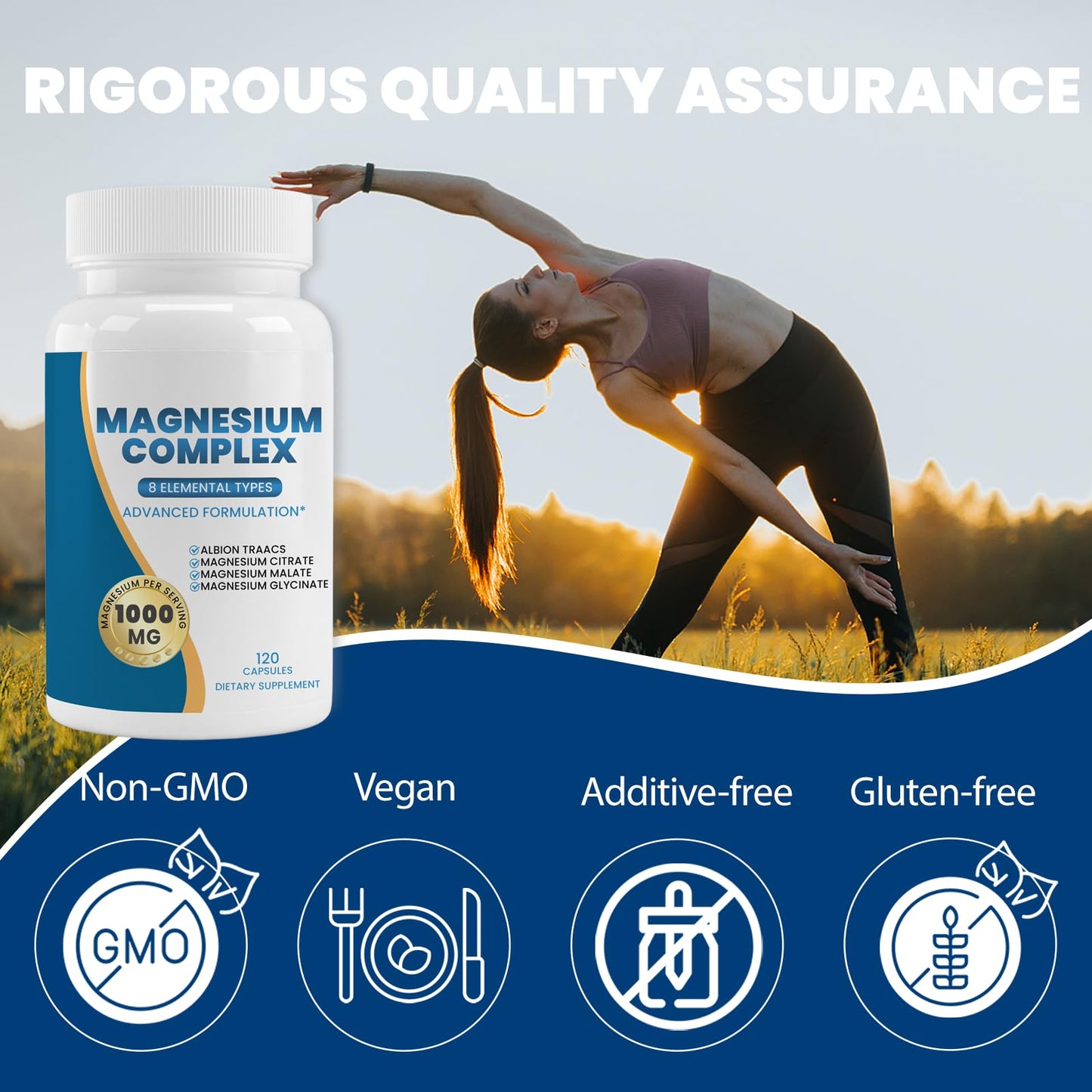 Generic Magnesium Complex Supplement Capsules, 120 Count