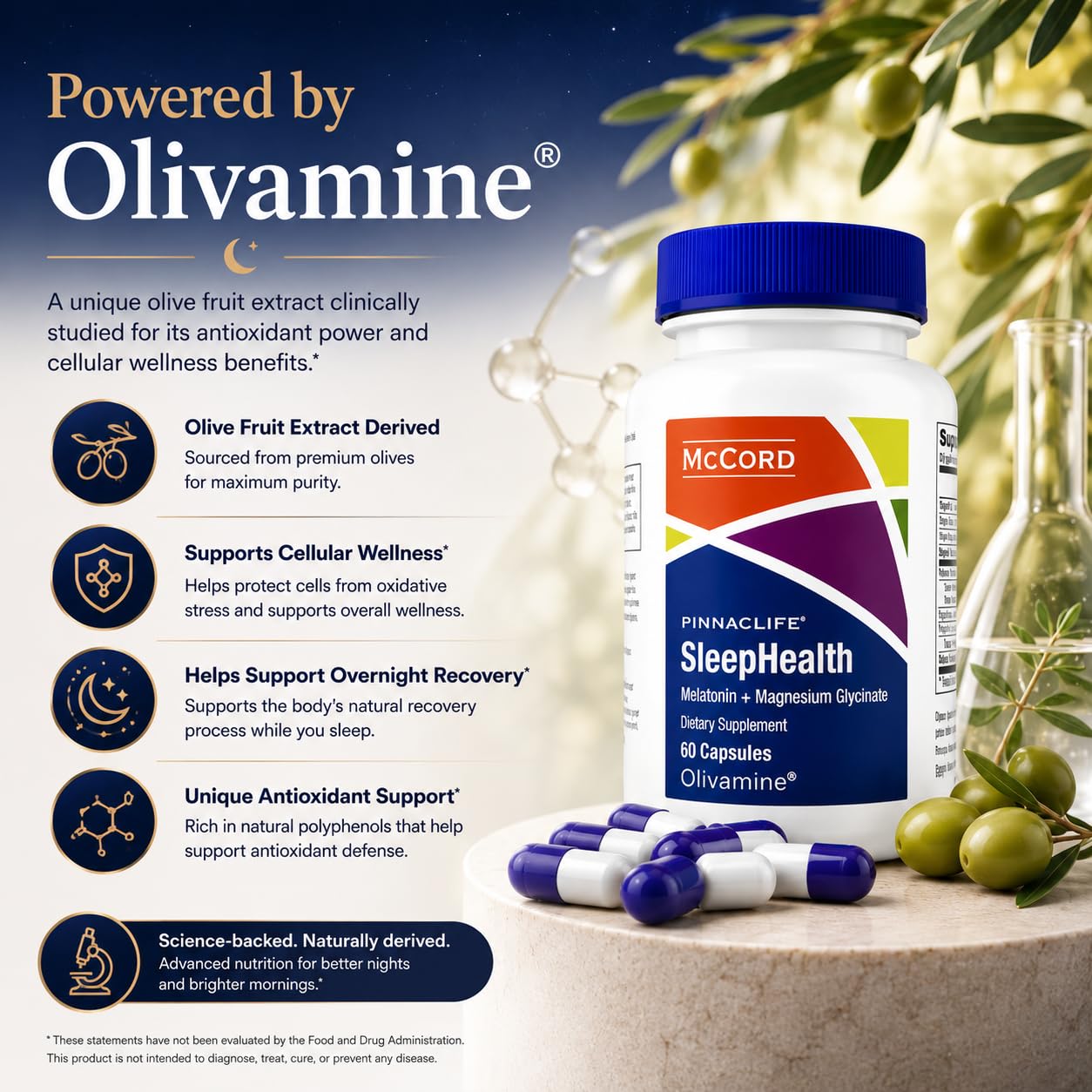 Pinnaclife McCord SleepHealth Supplement Capsules, 60 Count