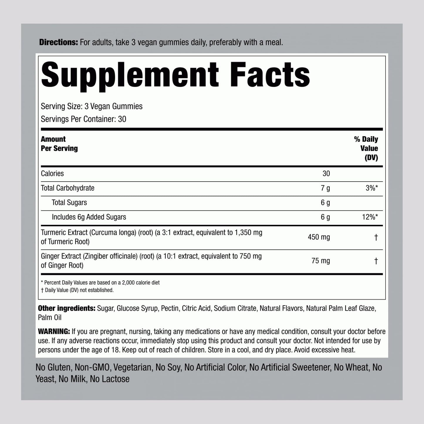 Piping Rock Turmeric and Ginger Gummies 90 Count