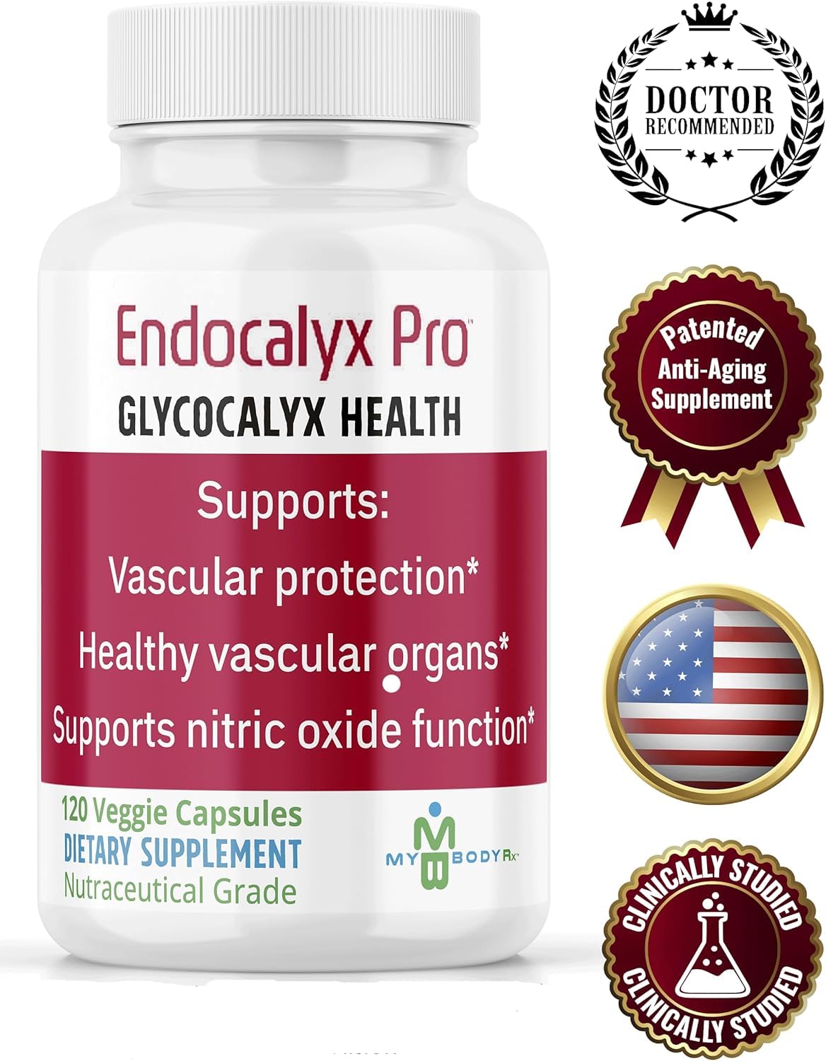 MYBODYRX Endocalyx Pro Supplement Endothelial Glycocalyx Support 240 Capsules