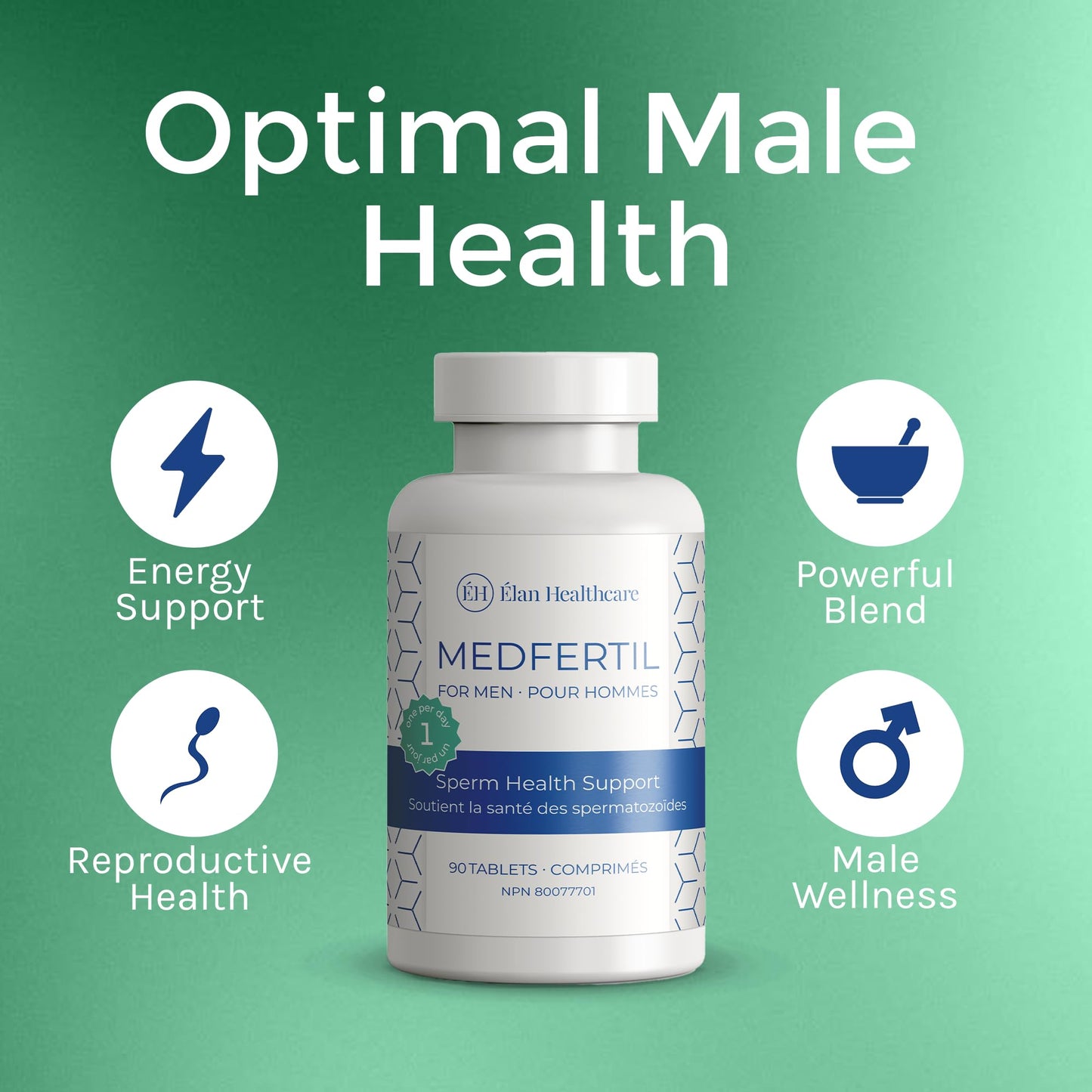 ÉLAN HEALTHCARE Medfertil for Men Dietary Supplement Tablet, 90