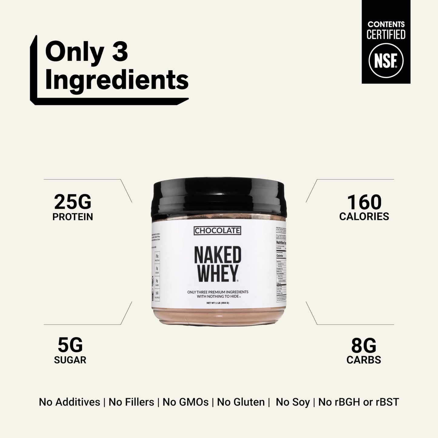 NAKED Chocolate Whey Protein Powder, 16