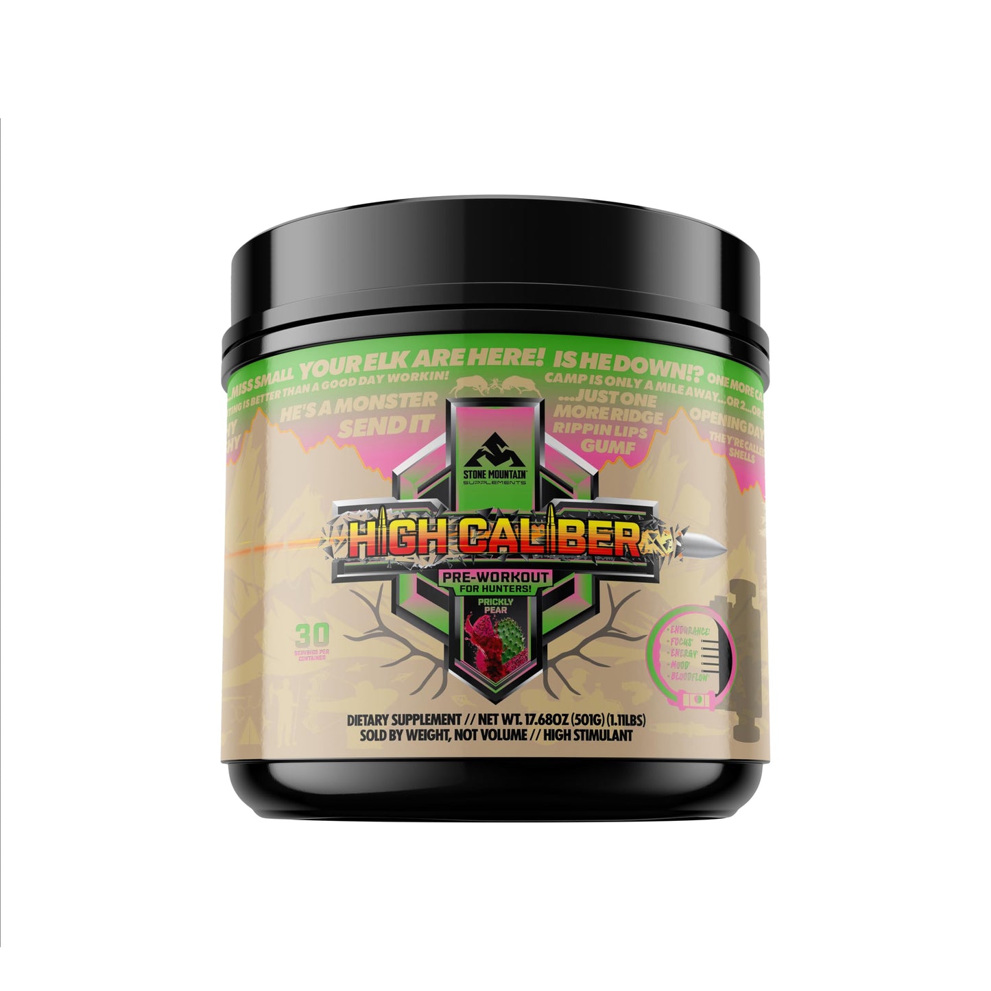 Stone Mountain Supplements High Caliber Pre-Workout Supplement for Hunters Powder 17.78