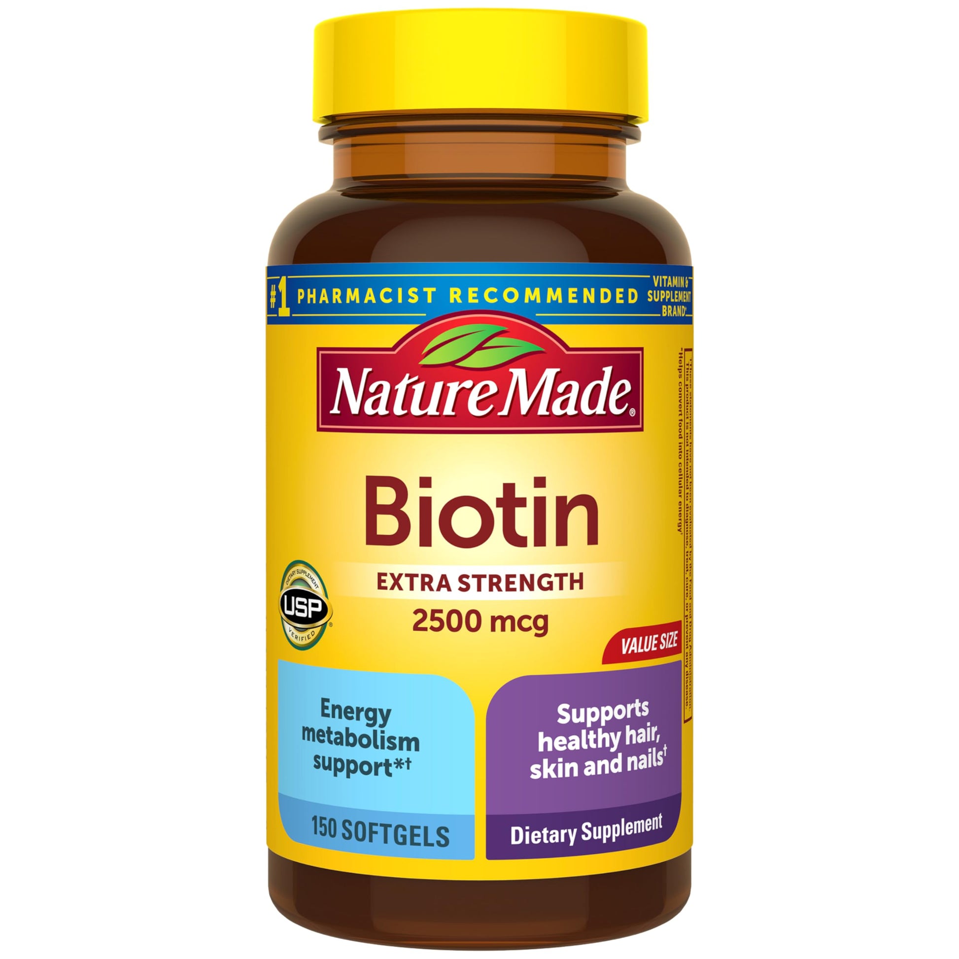 Nature Made Biotin 2500 mcg Extra Strength Softgels 150 Count