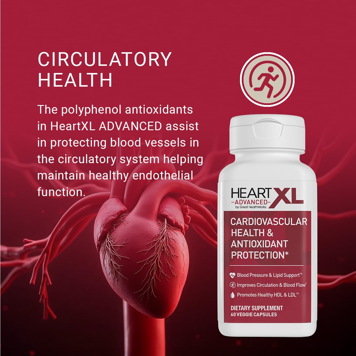 OmegaXL HeartXL Advanced Heart Health Supplement Capsules 60 Count