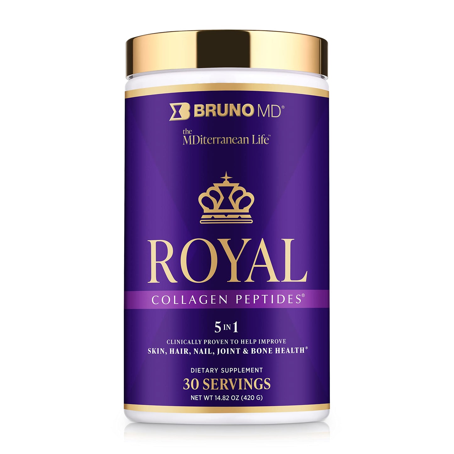 BRUNO MD Royal Collagen Peptides Powder 14.82 Ounce