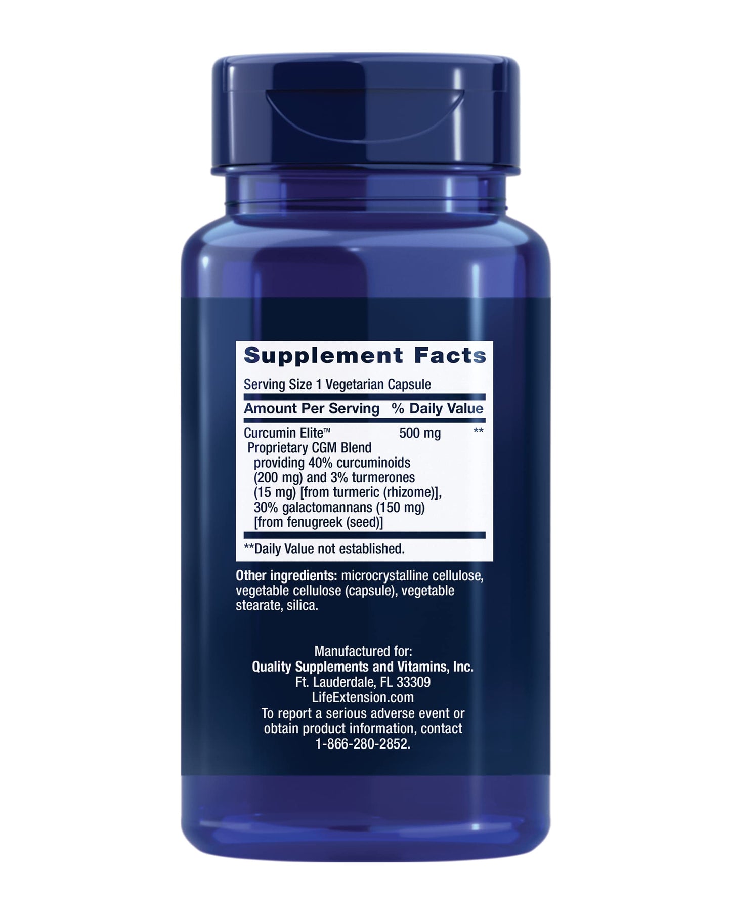 Life Extension Curcumin Elite Turmeric Extract 500 mg Capsule, 30 Capsules