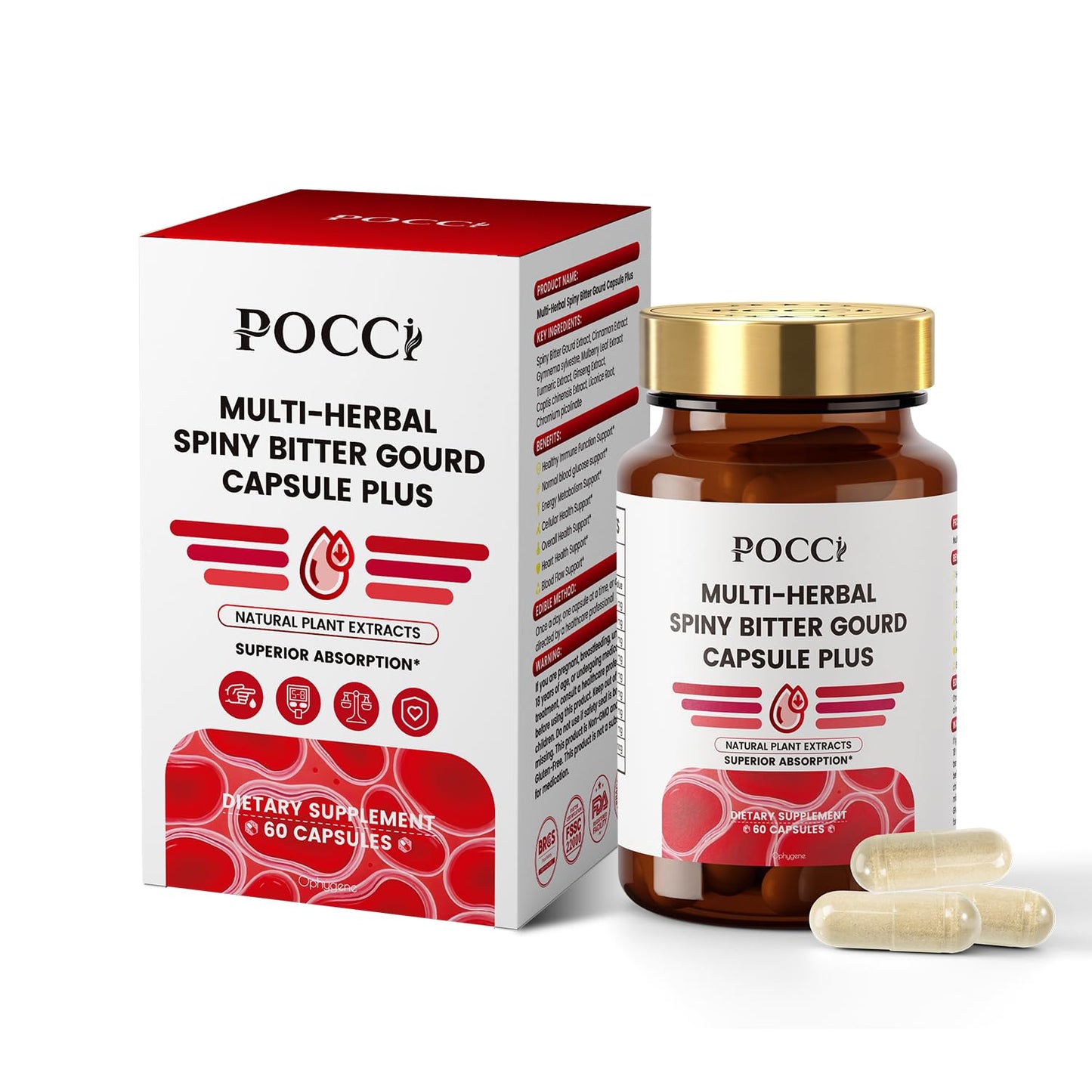 Pocci Multi-Herbal Spiny Bitter Gourd Capsule Plus 60 Capsules