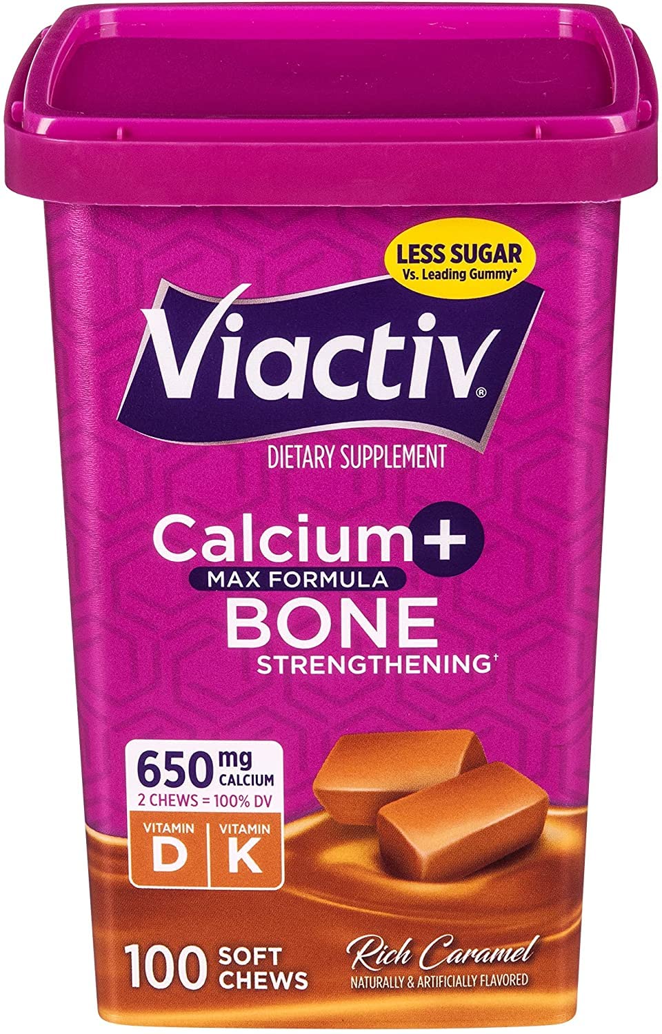 Viactiv Max Formula Calcium + Vitamin D3 Supplement for Bone Health Soft Chews, 500 Count