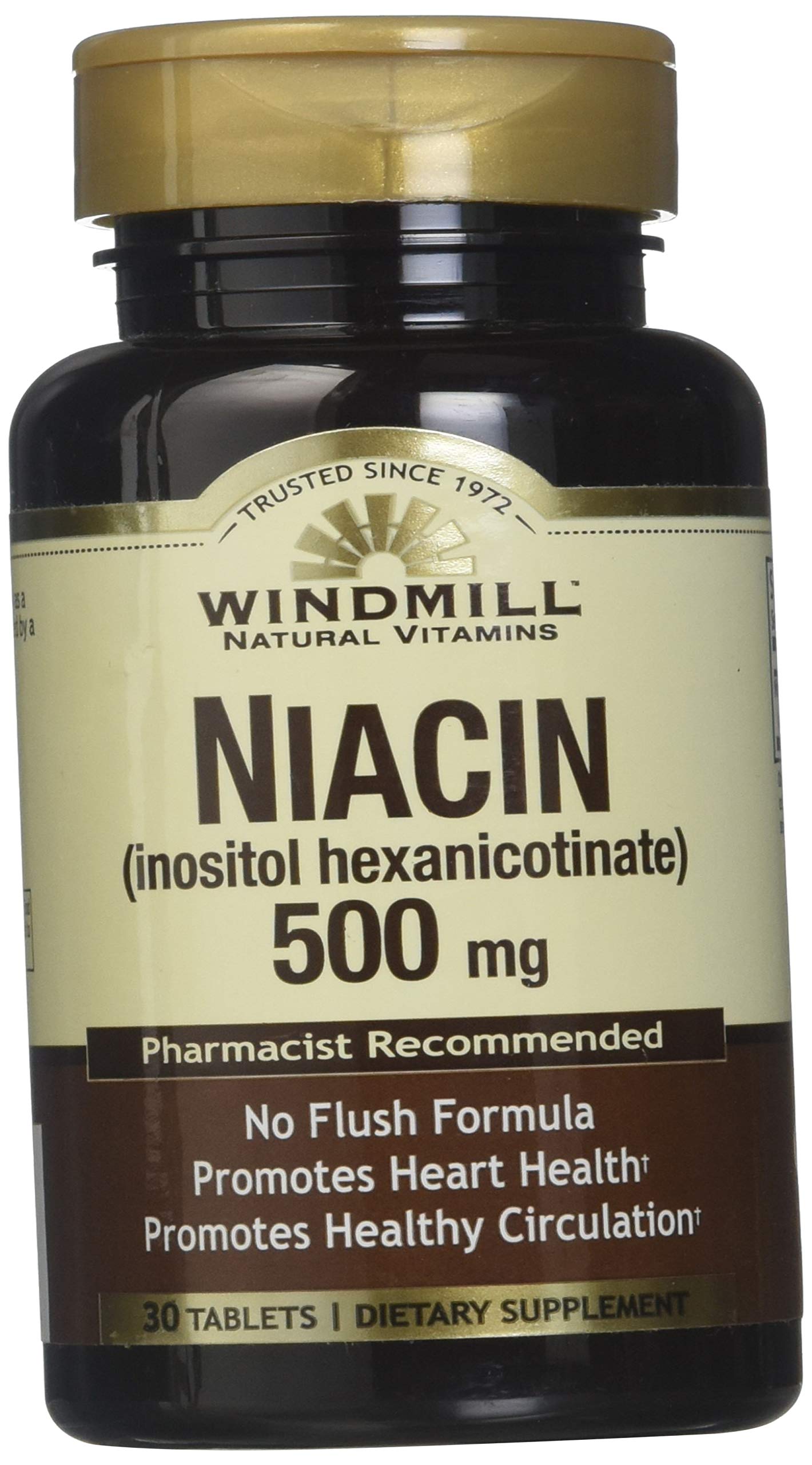 Windmill Niacin No-Flush 500mg Tablets, 30 Count