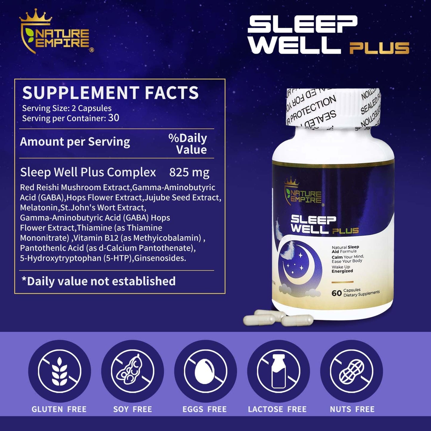 NATUREMPIRE Melatonin Sleep Capsules 60 Capsules
