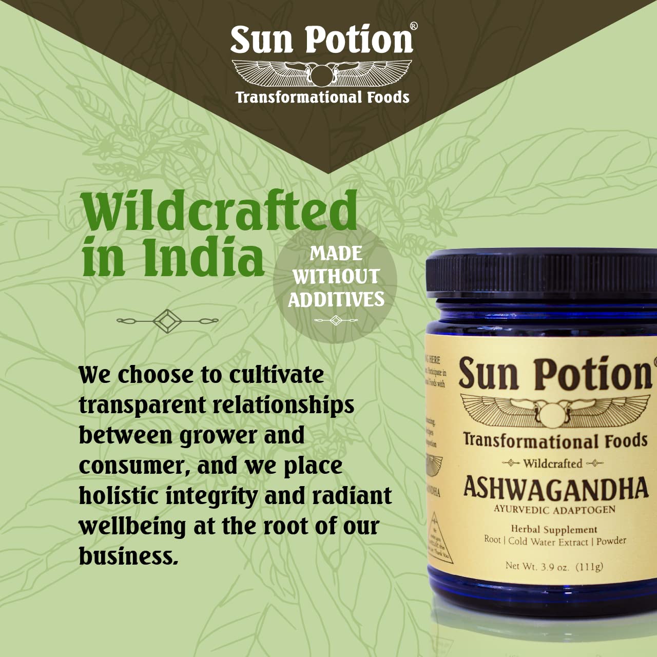 Sun Potion Ashwagandha Root Extract Powder 3.9 Ounce