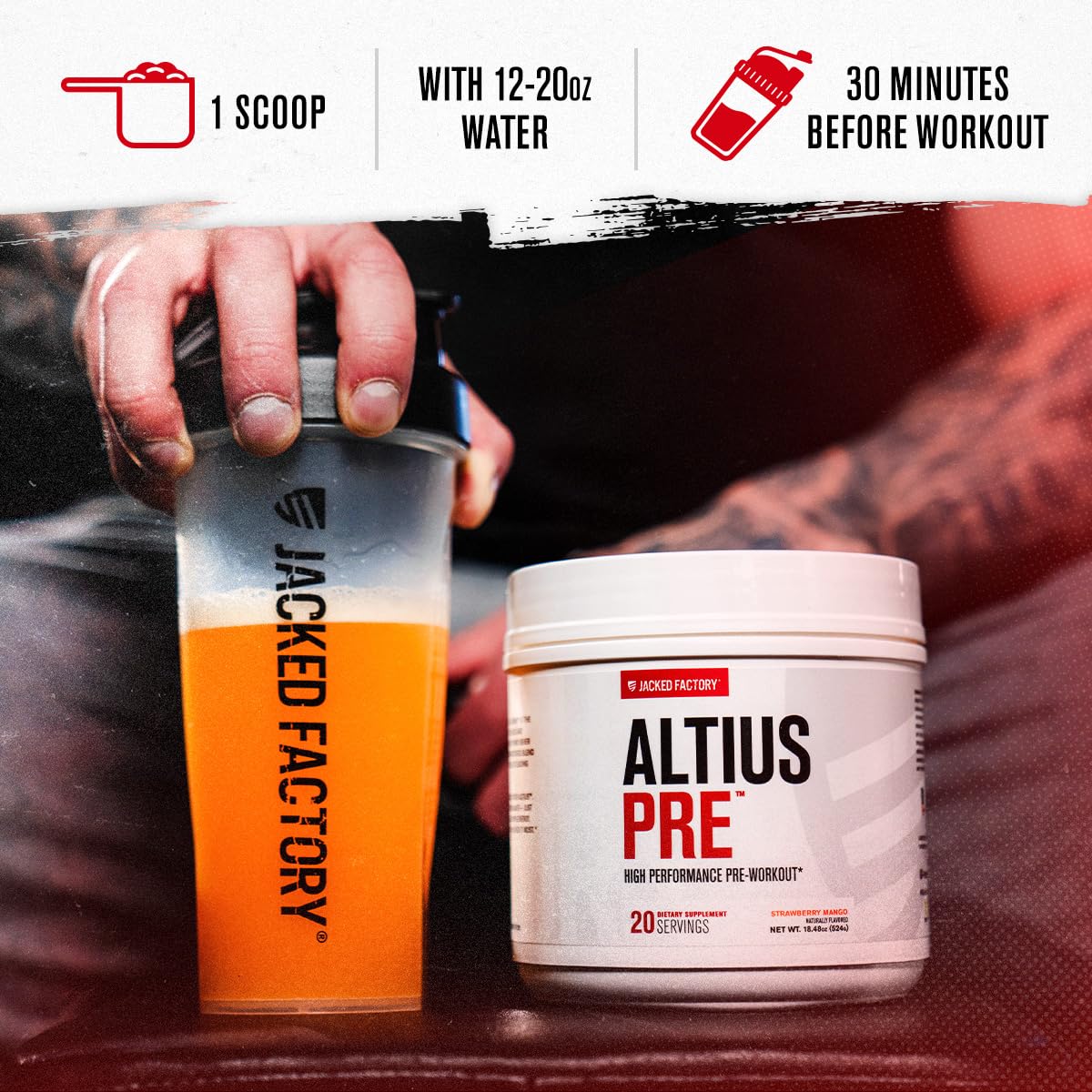 Jacked Factory Altius Pre Workout Powder 20 Servings