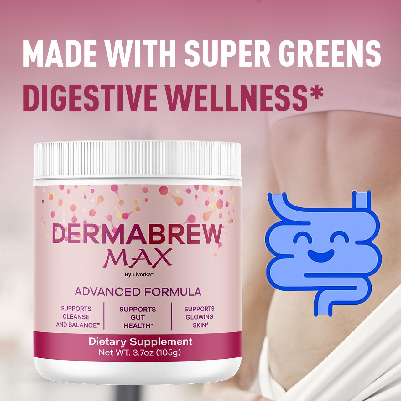 LIVORKA DermaBrew Max Powder 12 oz Pack of 2