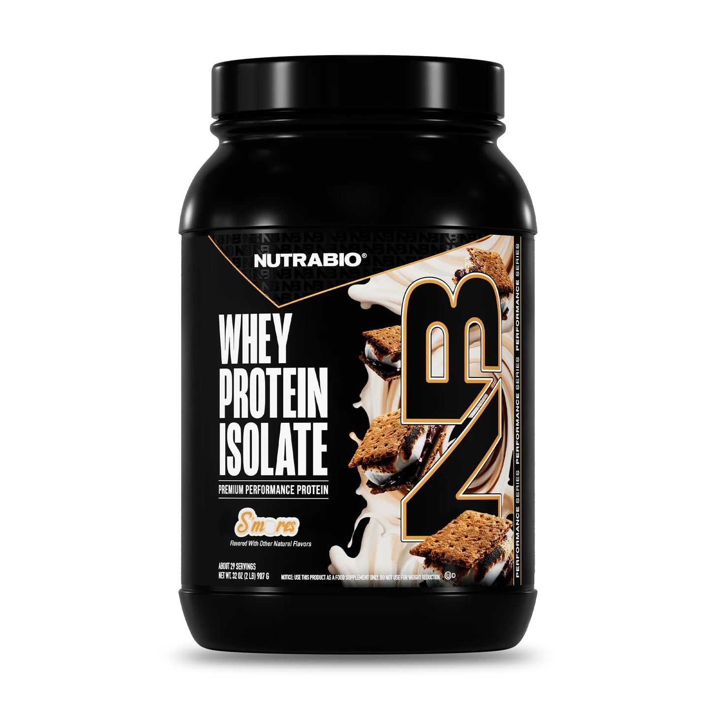 NutraBio 100% Whey Protein Isolate Protein Powder, 32 Servings, 2 Lbs