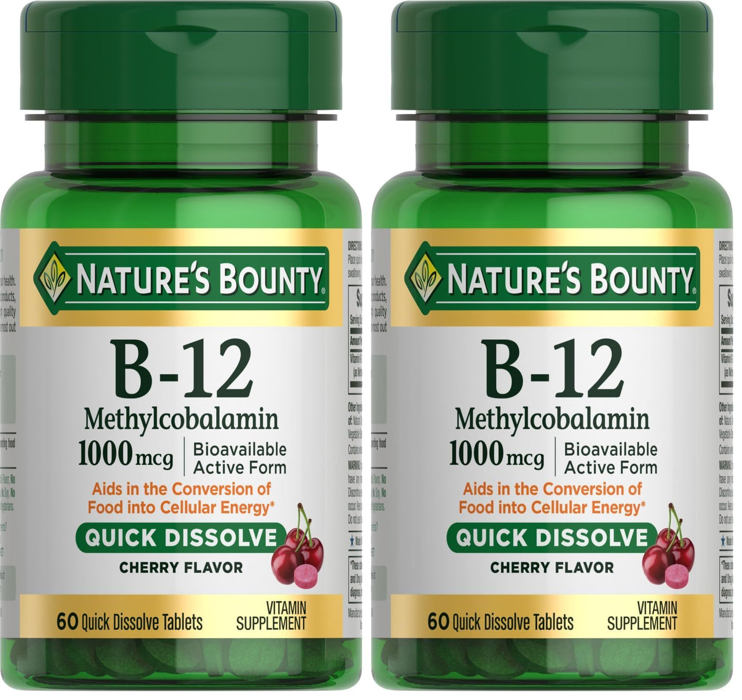 Nature's Bounty Vitamin B-12 Quick Dissolve Tablets 1000mcg, 120 Tablets