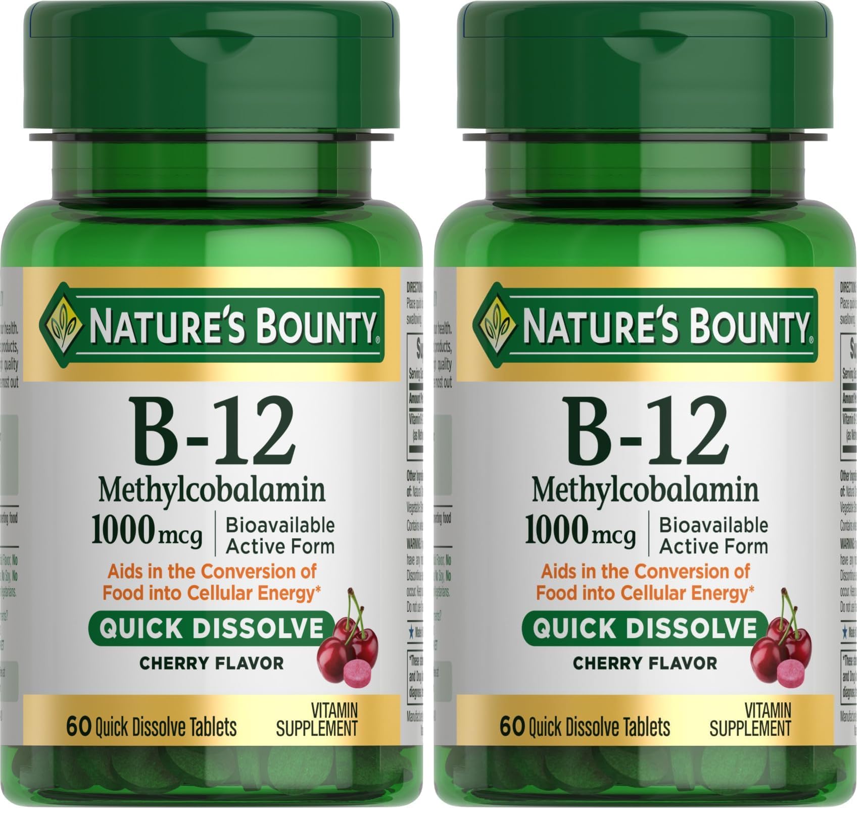 Nature's Bounty Vitamin B-12 Quick Dissolve Tablets 1000mcg, 120 Tablets