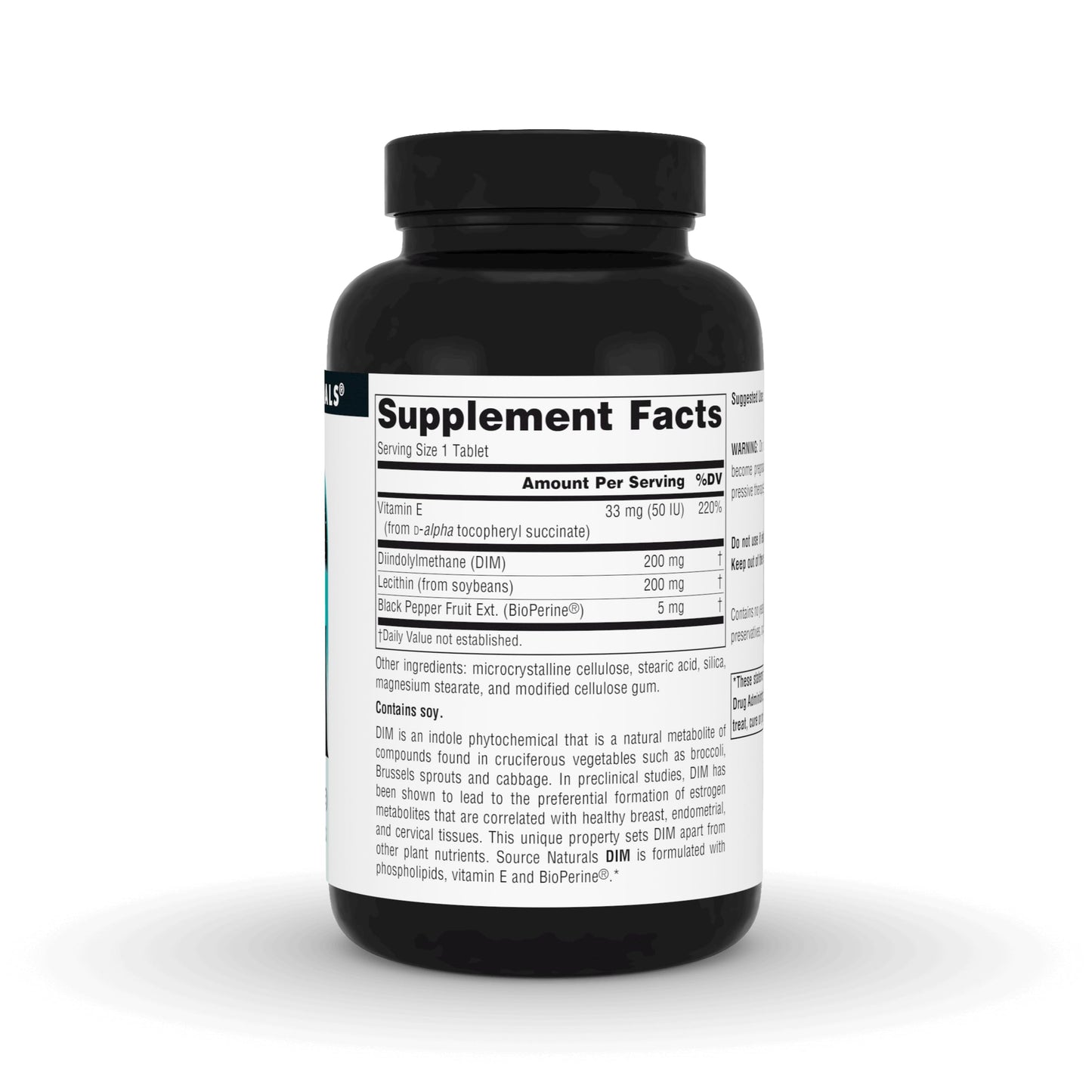 Source Naturals DIM Diindolylmethane 200mg with BioPerine, Vitamin E & More, 120 Tablets