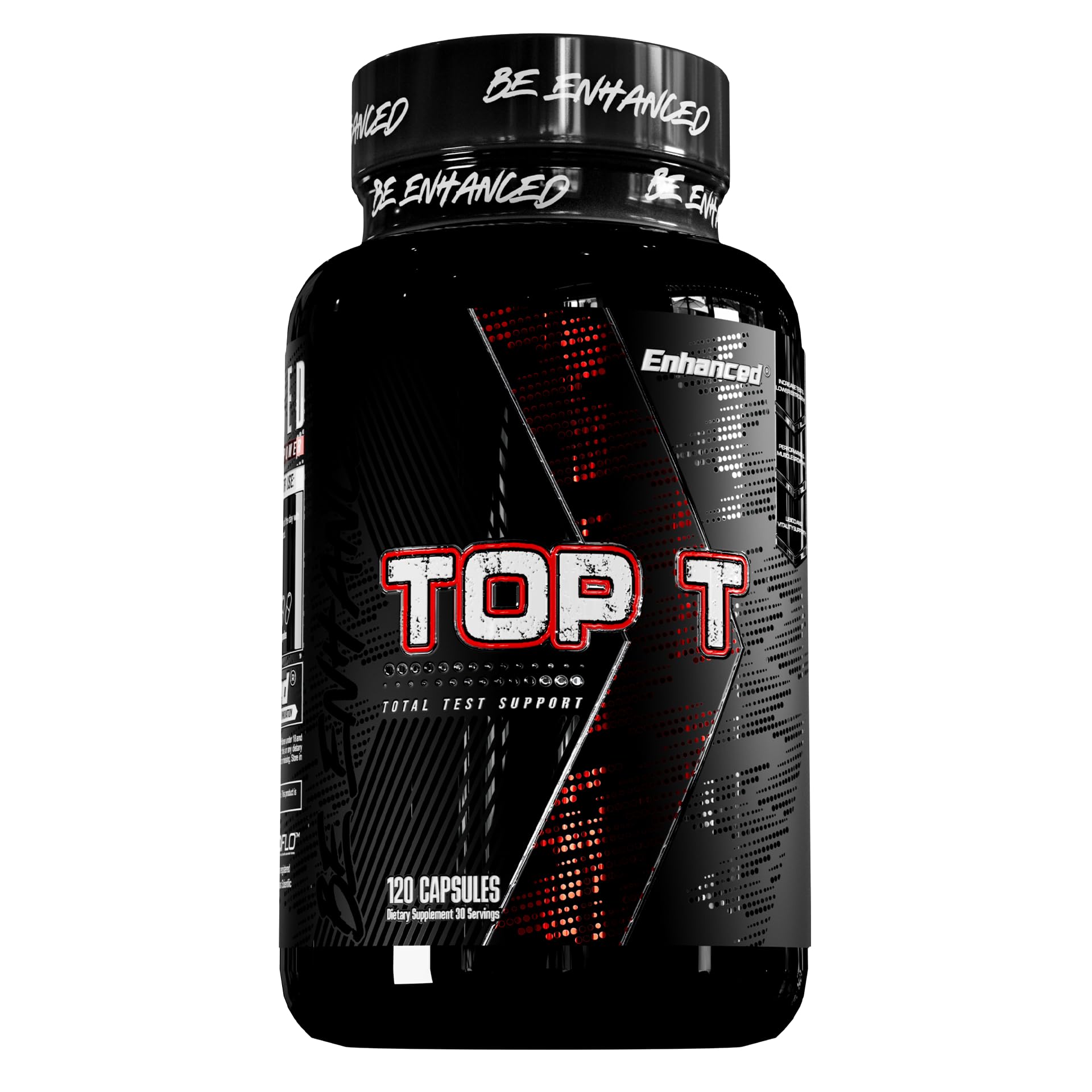 Enhanced Top T - 18-in-1 Premium Testosterone Booster for Men Capsules 120 Count