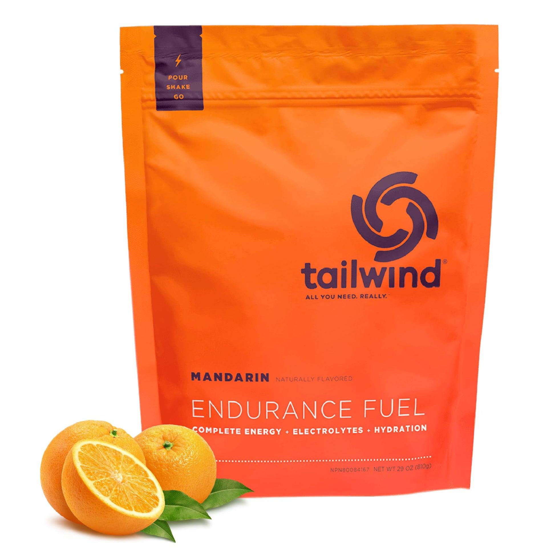 Tailwind Nutrition Endurance Fuel Powder Mandarin, 29 Servings