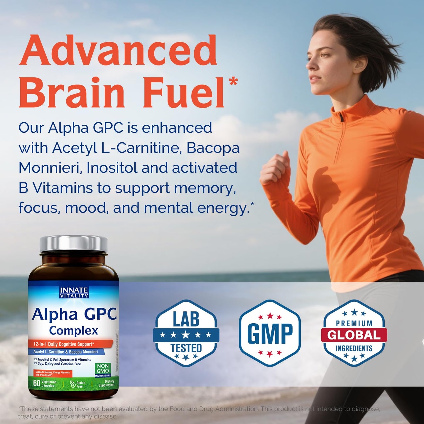 Innate Vitality 12-in-1 Brain Supplement Capsules, 60 Count
