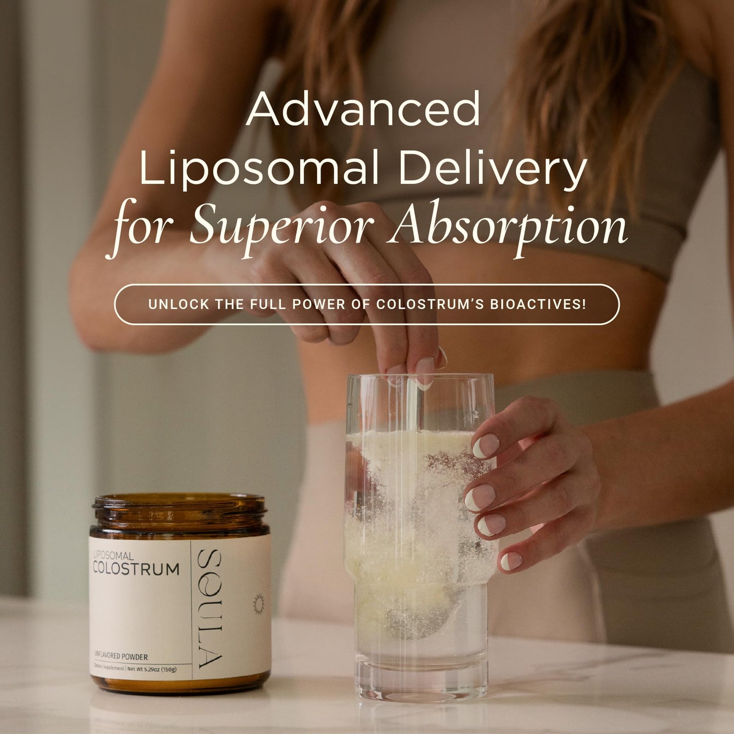 SOULA Liposomal Whole Colostrum Supplement Powder, 5.29 oz