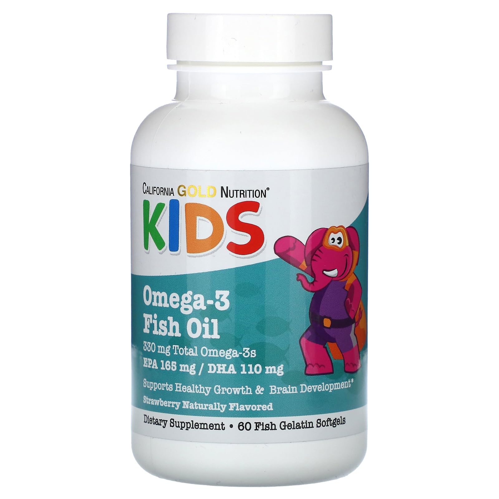 California Gold Nutrition Kid’s Omega-3 Fish Oil Softgels, 60 Softgels
