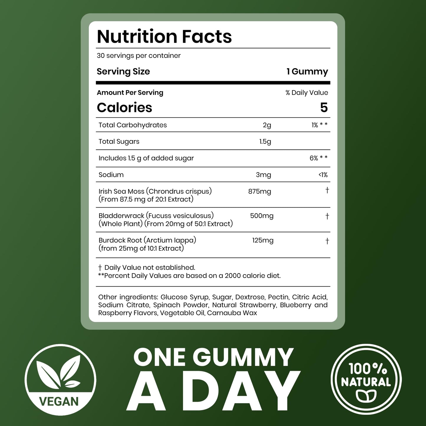 Cured Sea Moss Gummies Gummy 30 Count