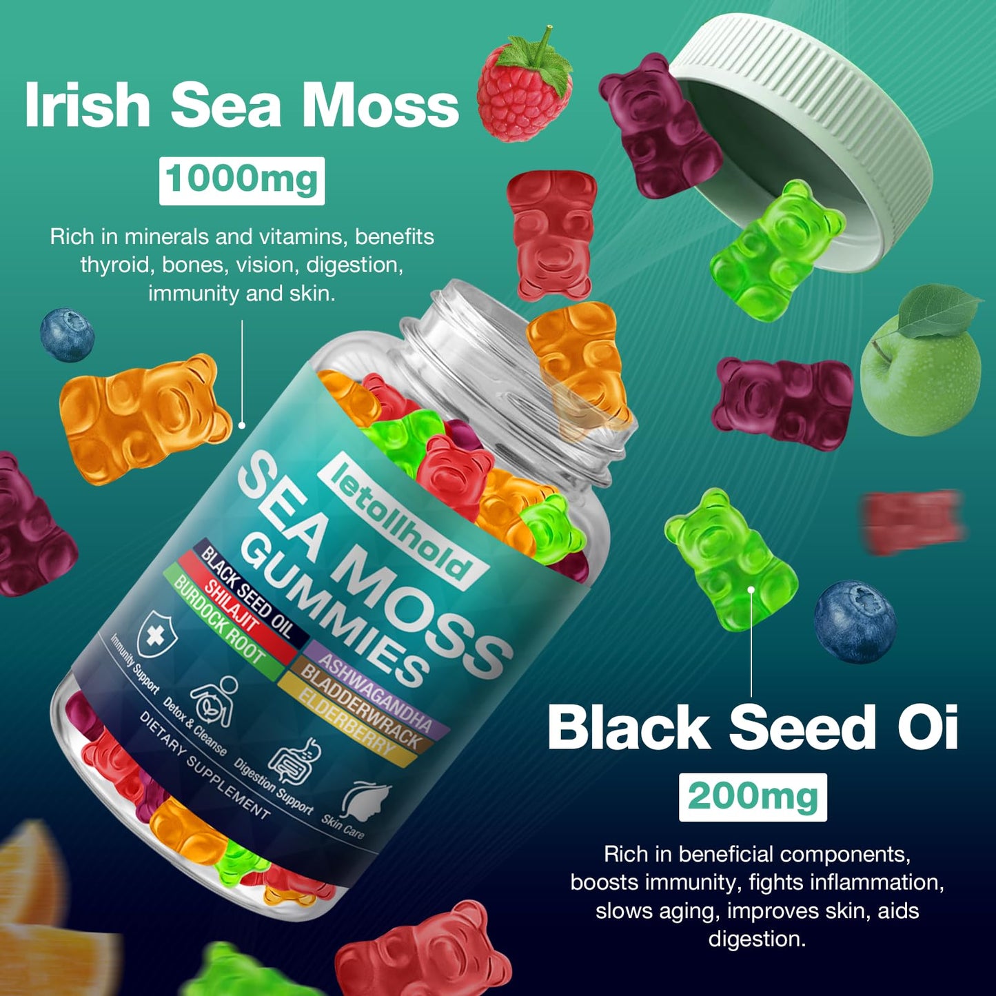 letollhold Sea Moss Gummies Gummy 120 Count