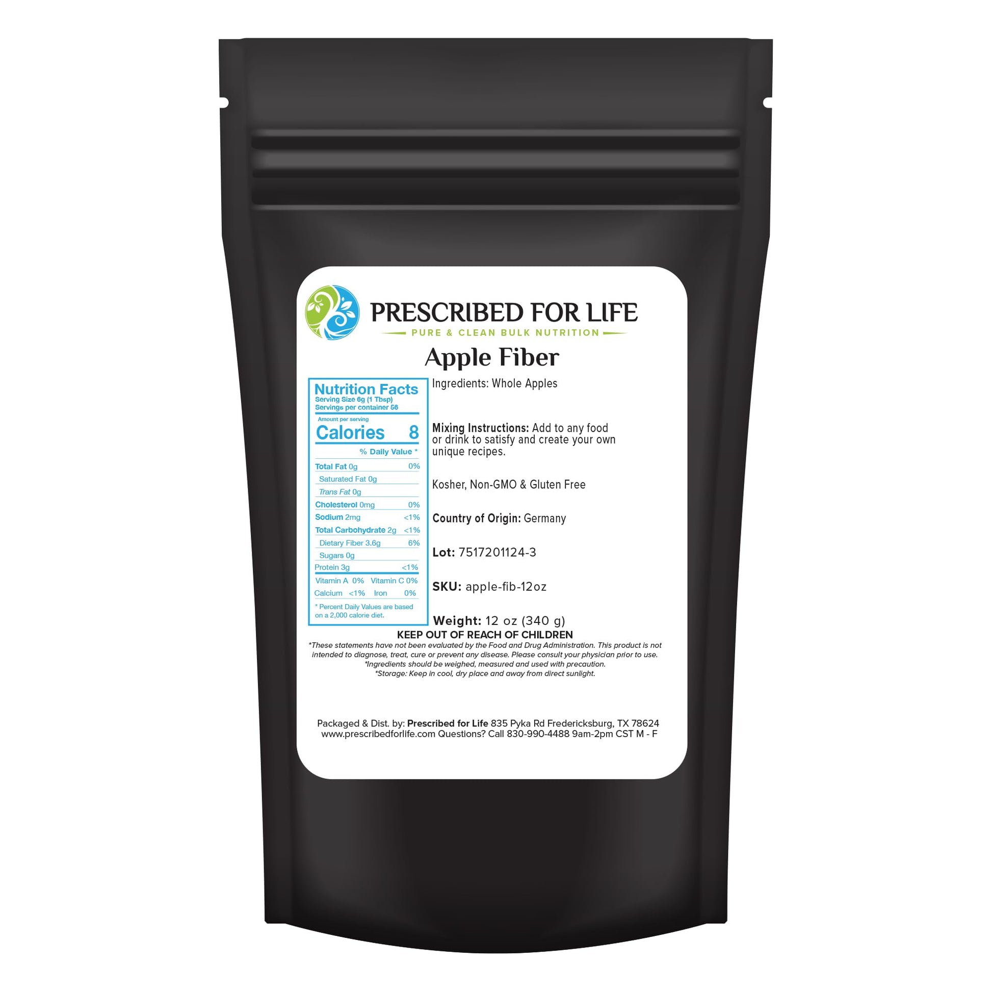 Prescribed For Life Apple Fiber Powder 11.99 Ounce