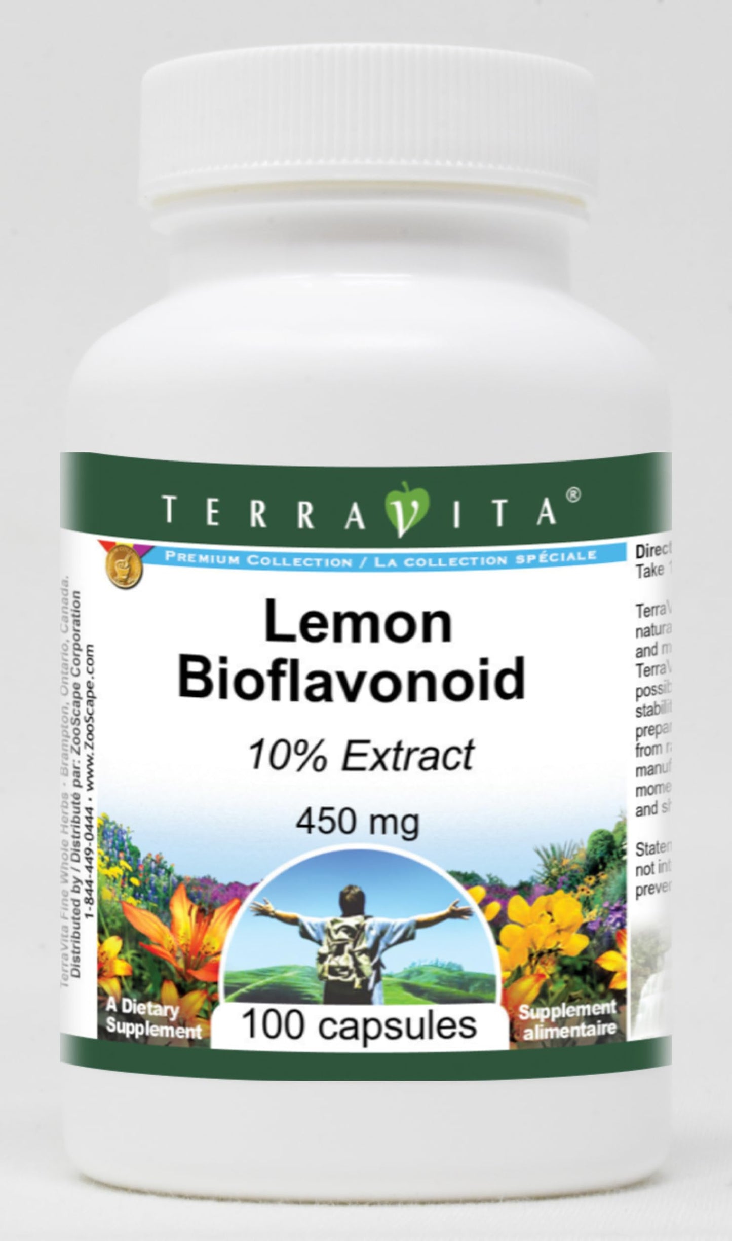 Terravita Lemon Bioflavonoid 10% - 450 mg Capsules, 300 Count
