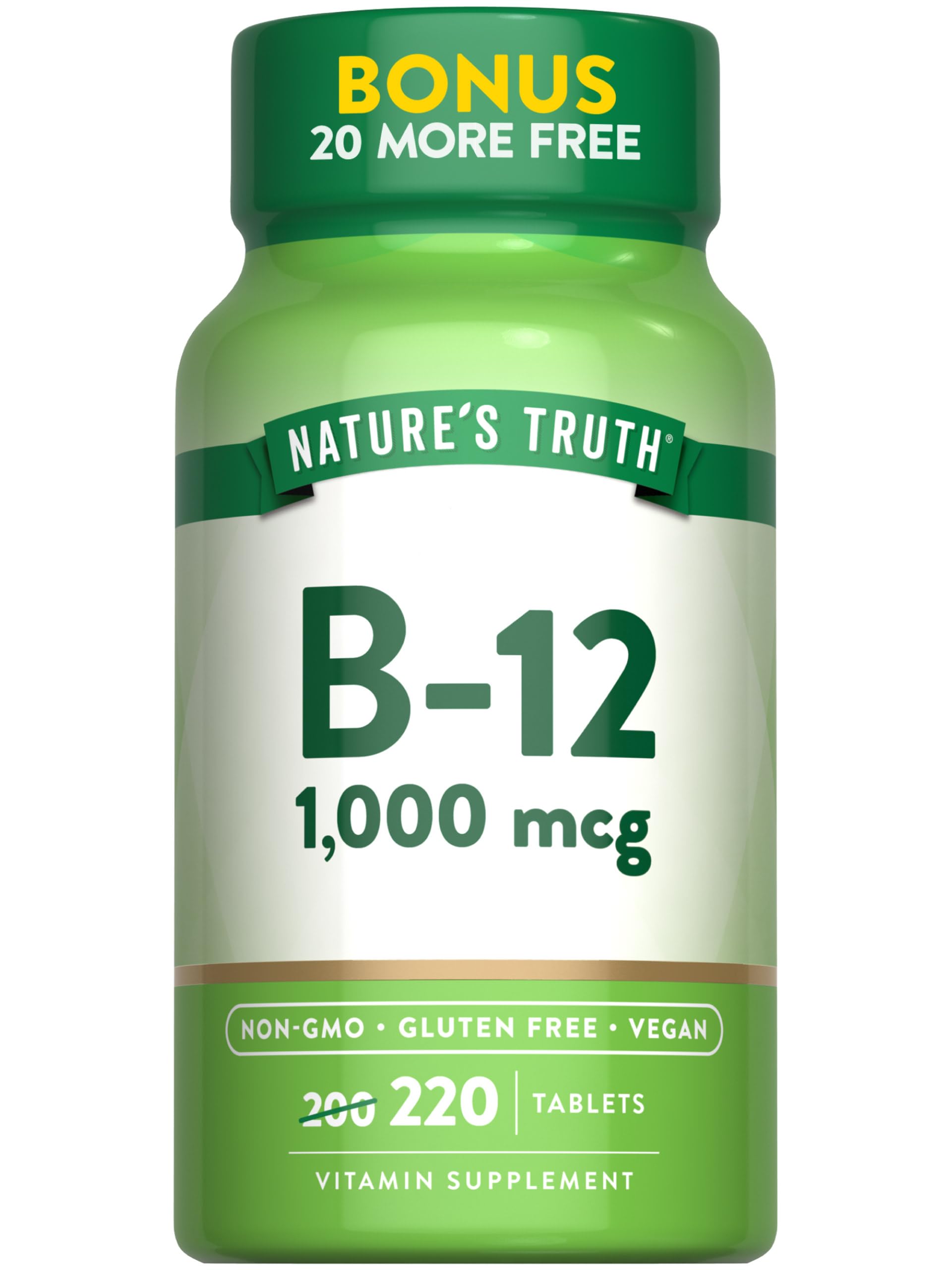 Nature's Truth Vitamin B12 1000 mcg Tablets, 220 Count
