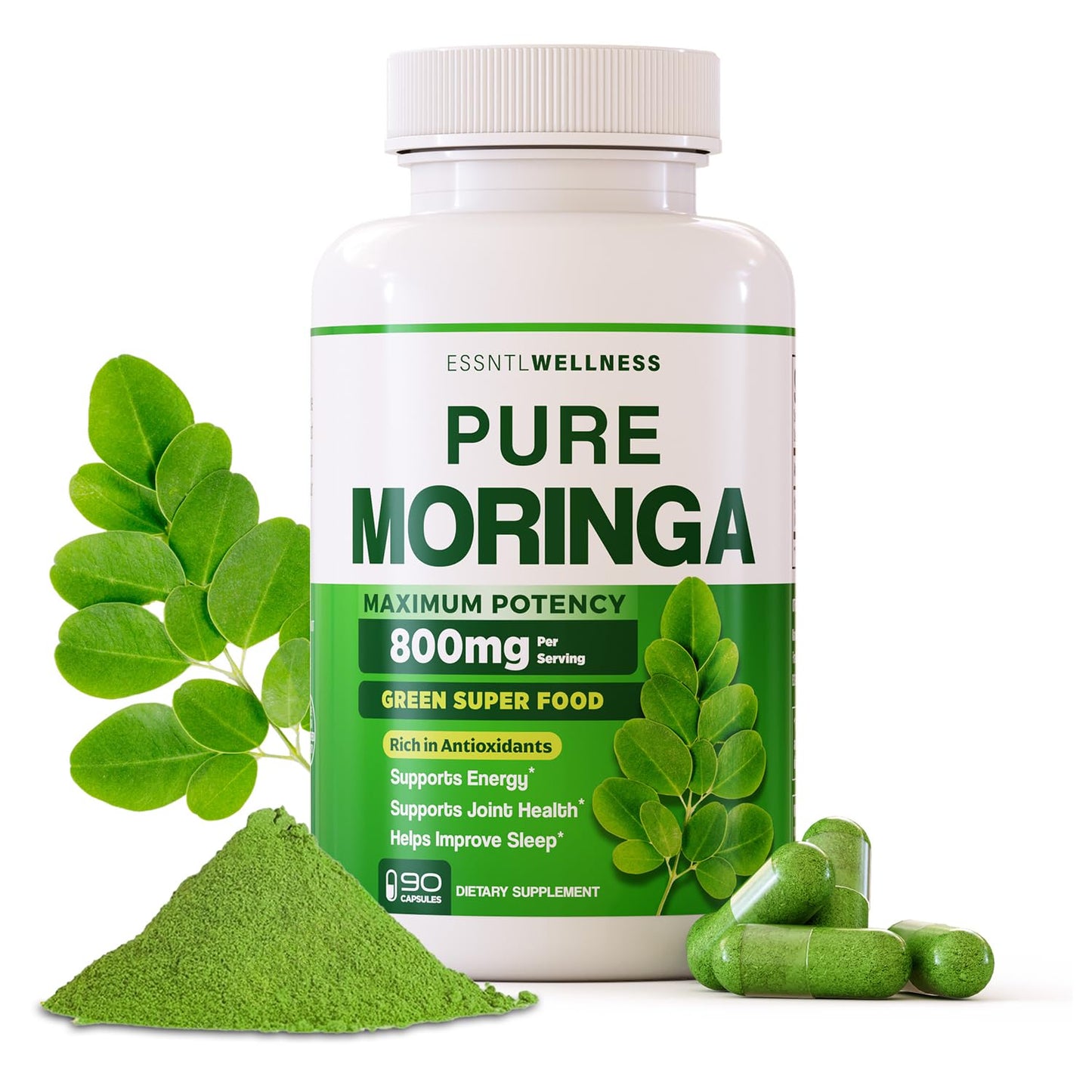 ESSNTLWELLNESS Moringa 800mg Capsules 90 Count