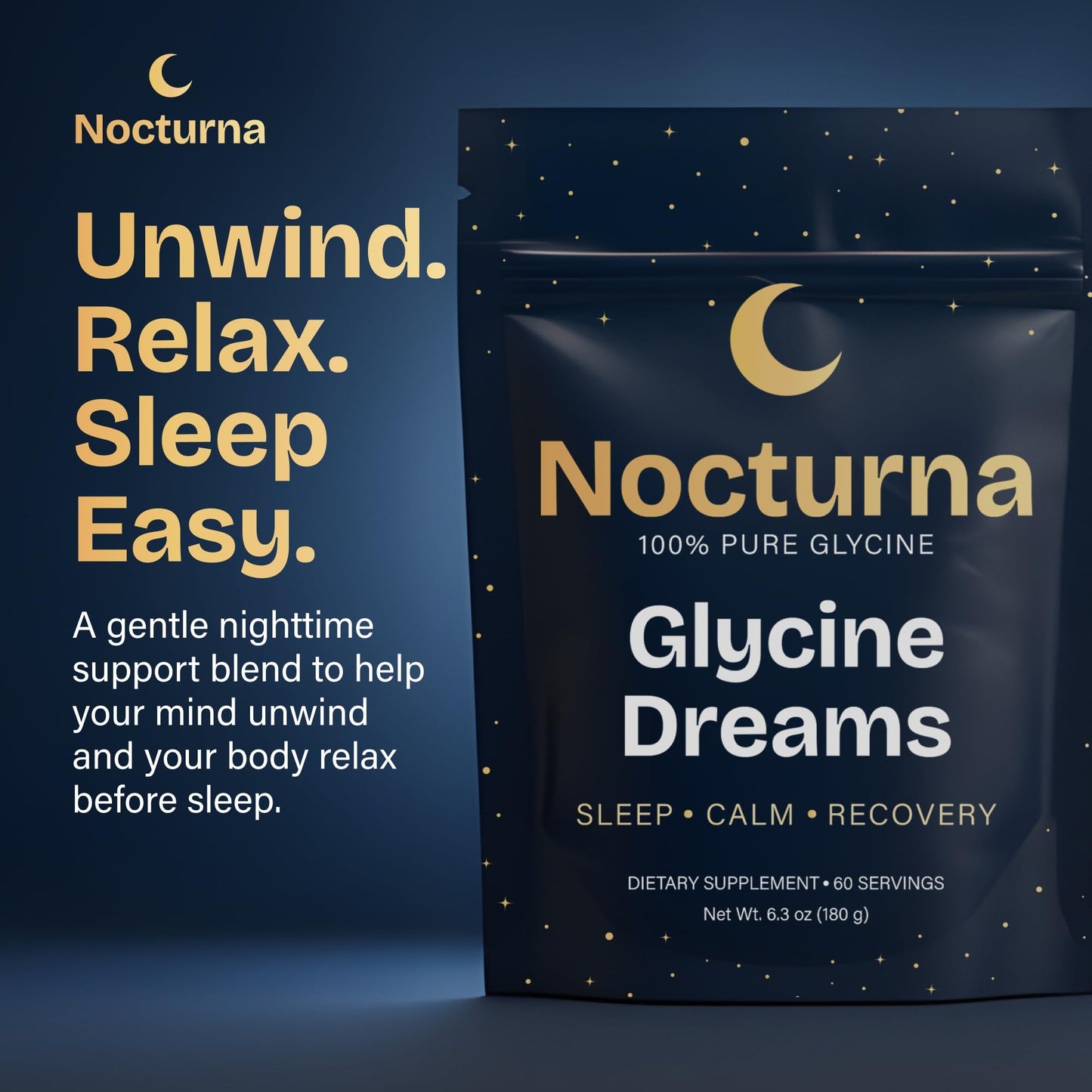 Nocturna Glycine Supplement Powder, 6.3 oz