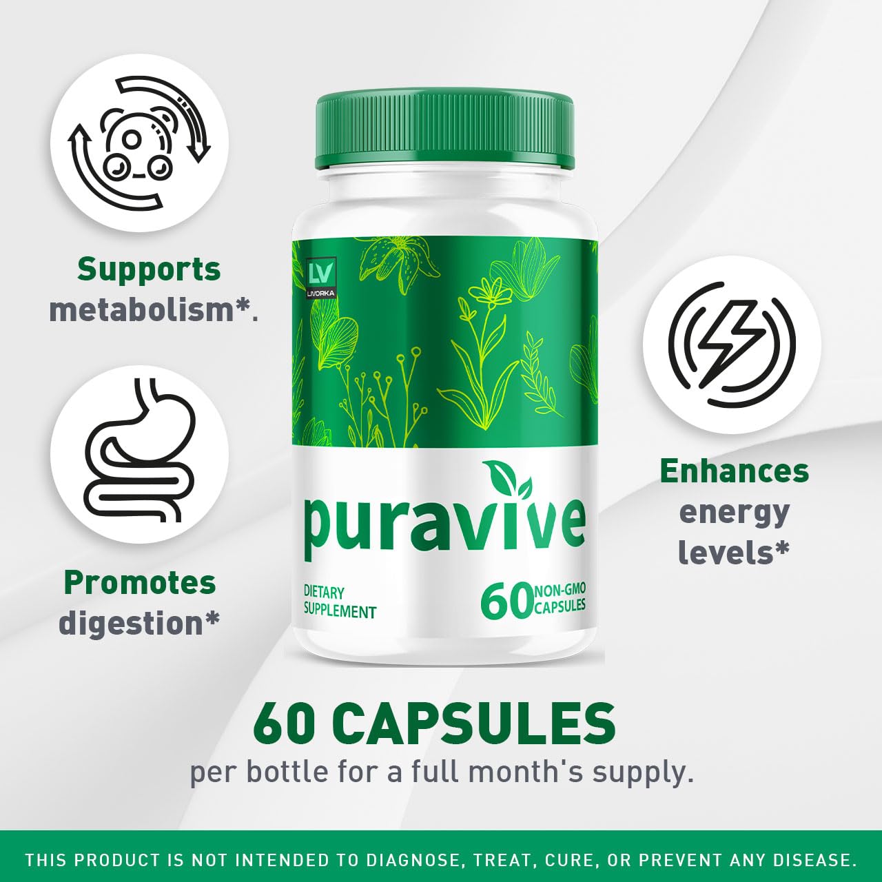 LIVORKA Puravive Weight Loss Capsules, 300 Capsules