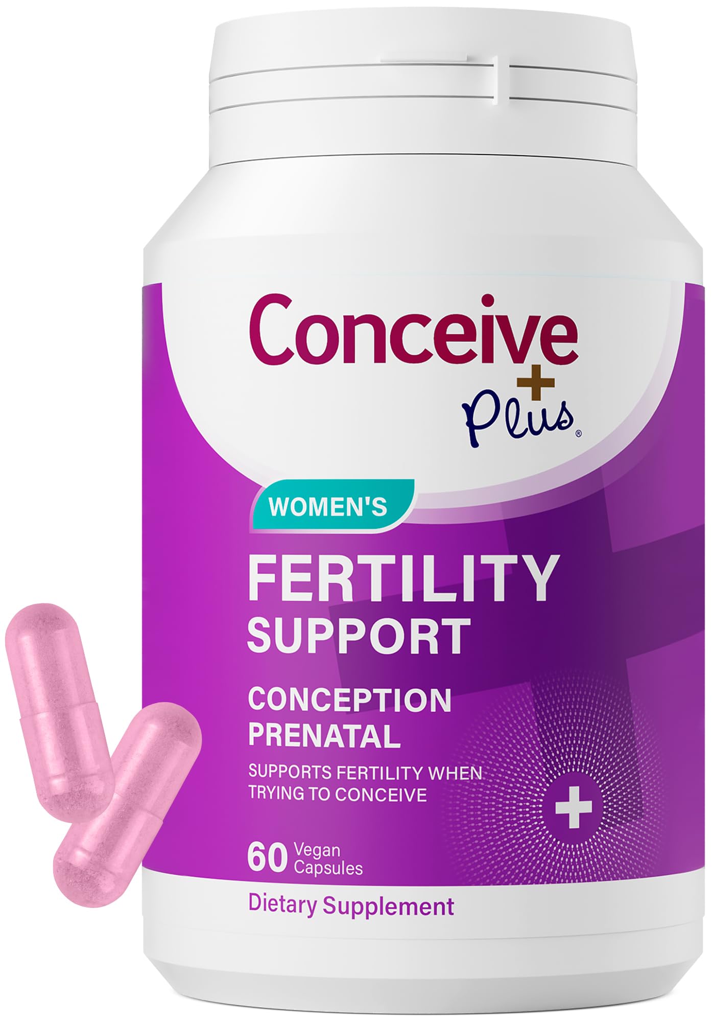 CONCEIVE PLUS Womens Fertility Support Prenatal Multivitamin Capsules 60 Count