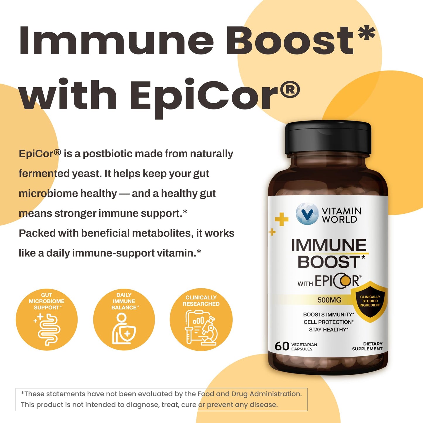 Vitamin World EpiCor 500 mg Immune Health Support Capsule, 60 Capsules