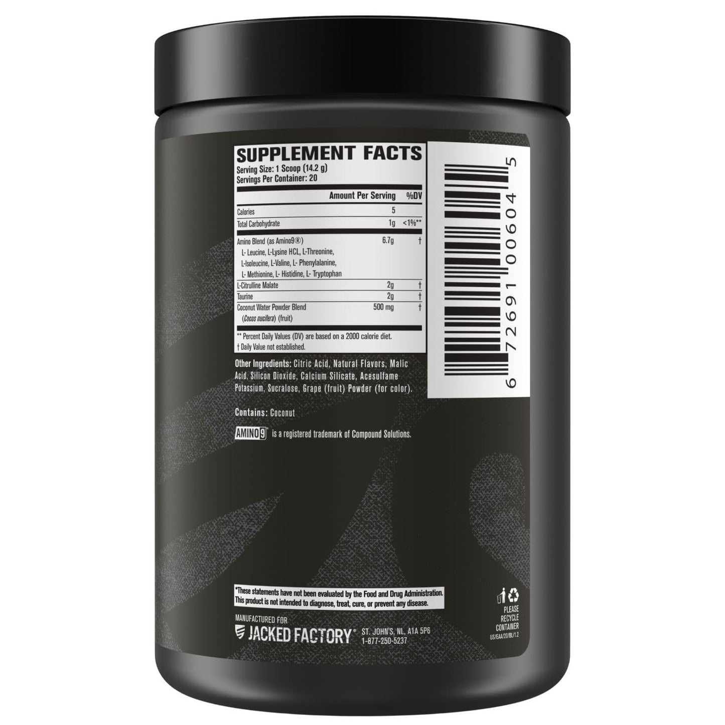 Jacked Factory EAA Surge Essential Amino Acids Powder - BlackBerry Lemonade, 10 Servings