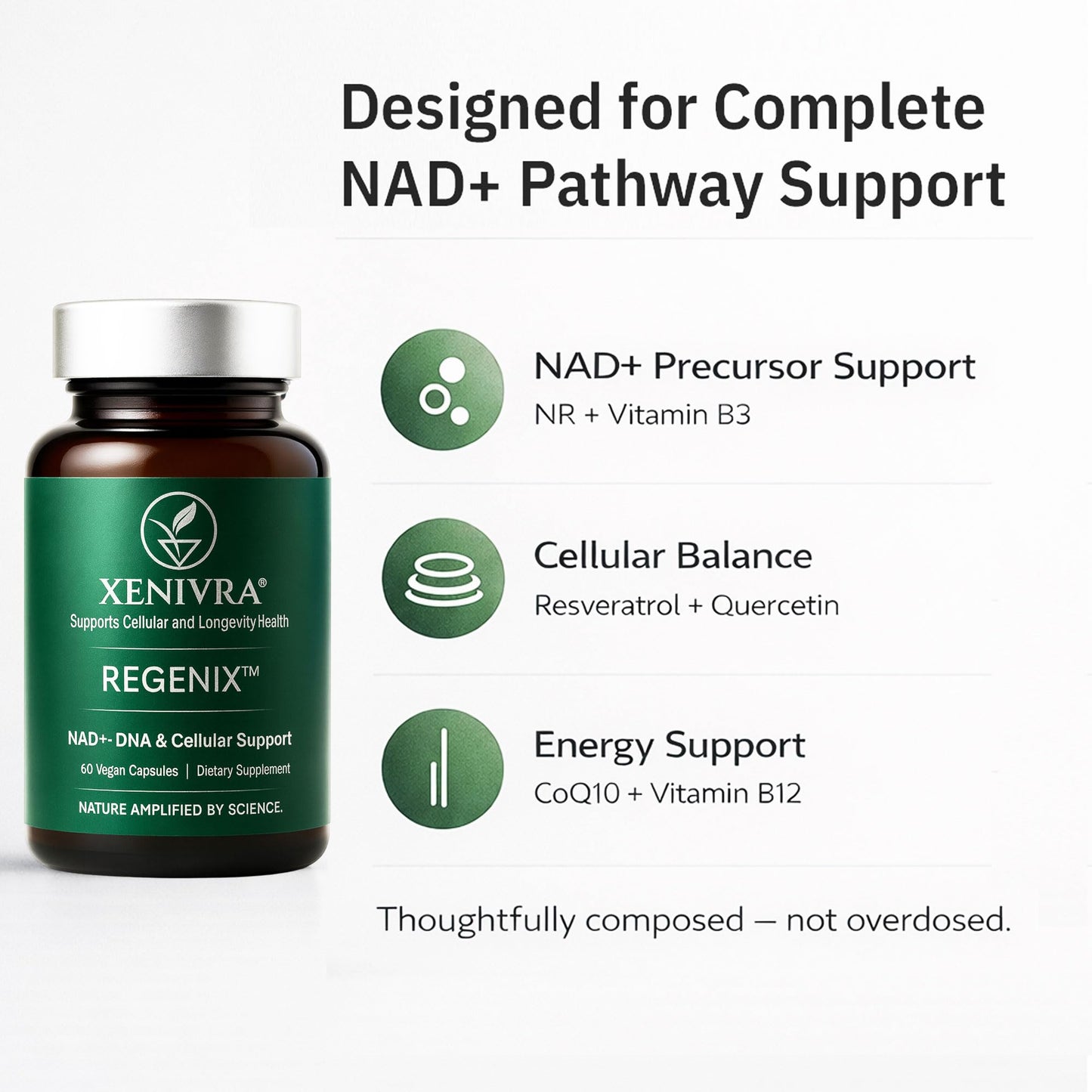 Xenivra Nature Regenix NAD+ Supplement Capsule, 60 Capsules