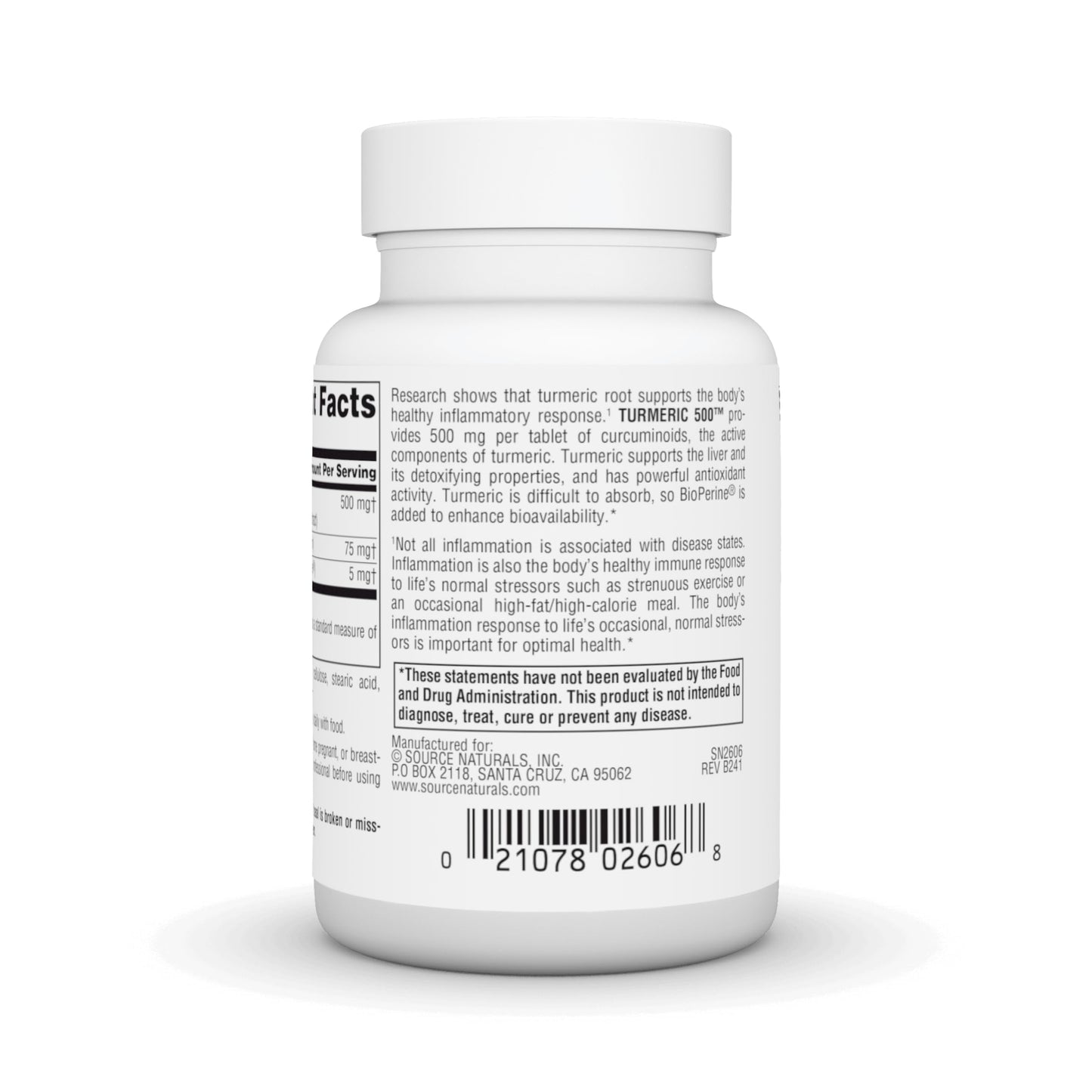 Source Naturals Turmeric 500 mg Tablets, 60 Tablets