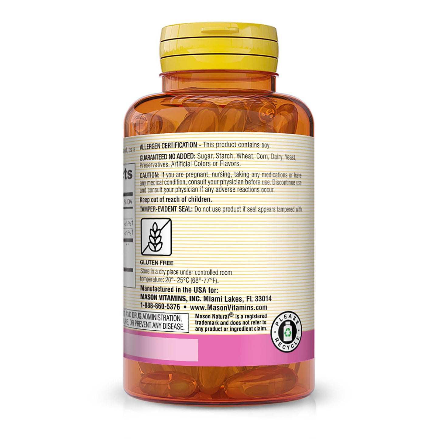 Mason Natural Lecithin 1200 mg Softgels, 100 Count