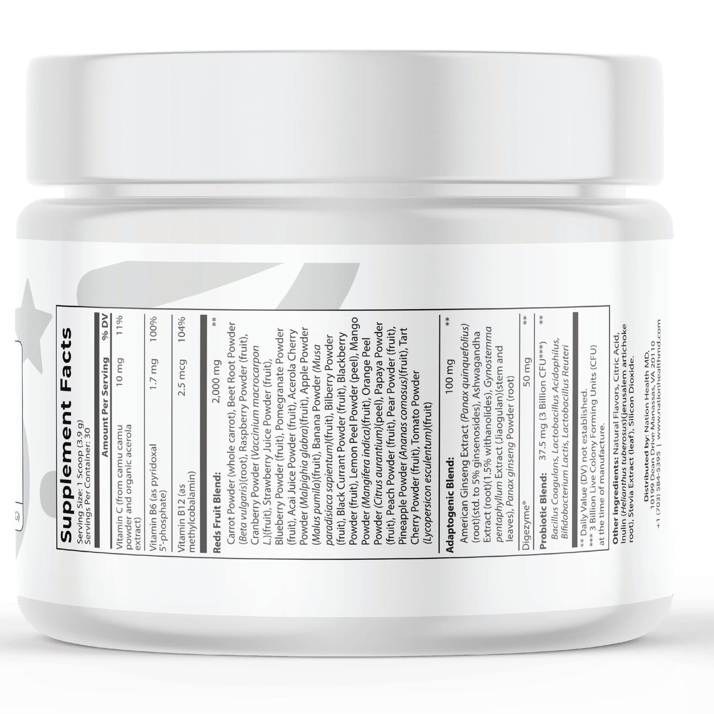 NATION HEALTH MD Reds Superfoods Powder 4.13 Ounce