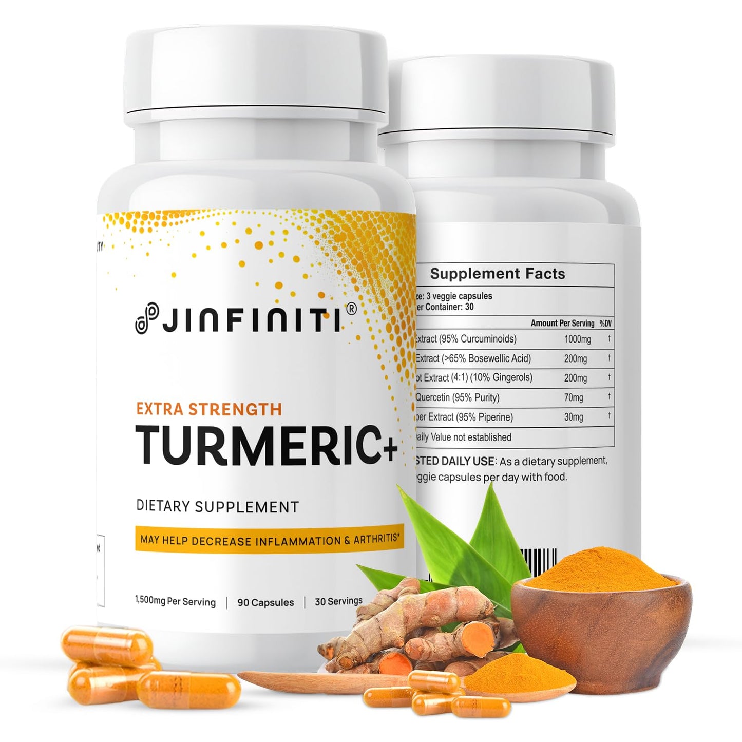 Jinfiniti Turmeric Curcumin+ Joint Support Capsules, 90 Count